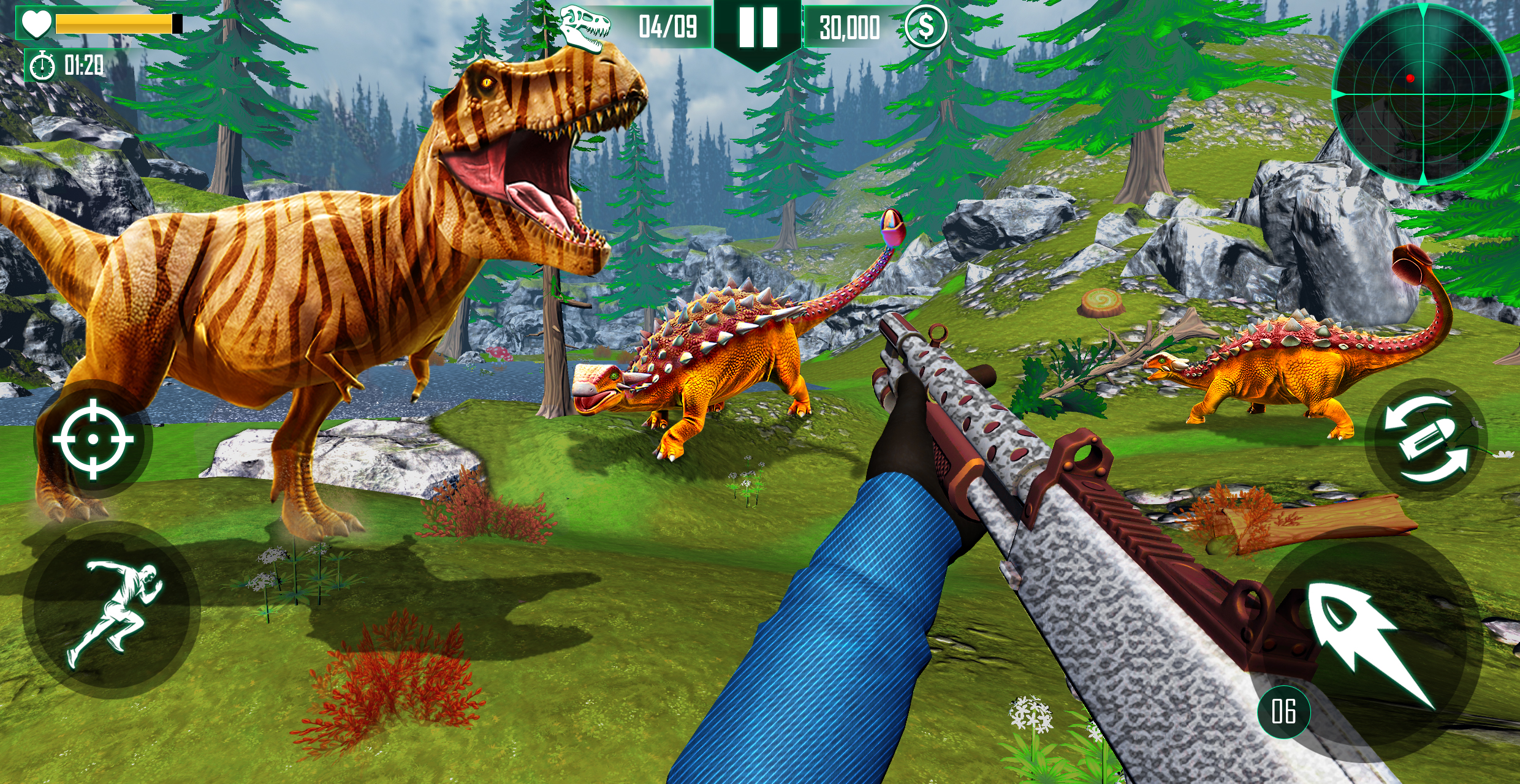 اسکرین شات 3 بازی Wild Dinosaur Hunting Gun Game