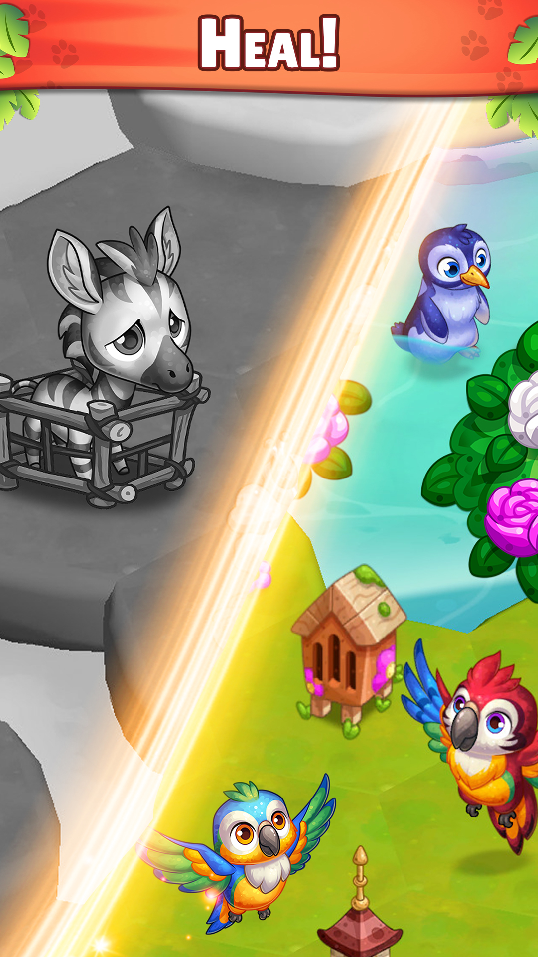 اسکرین شات 3 بازی Paradise Paws: Merge Animals