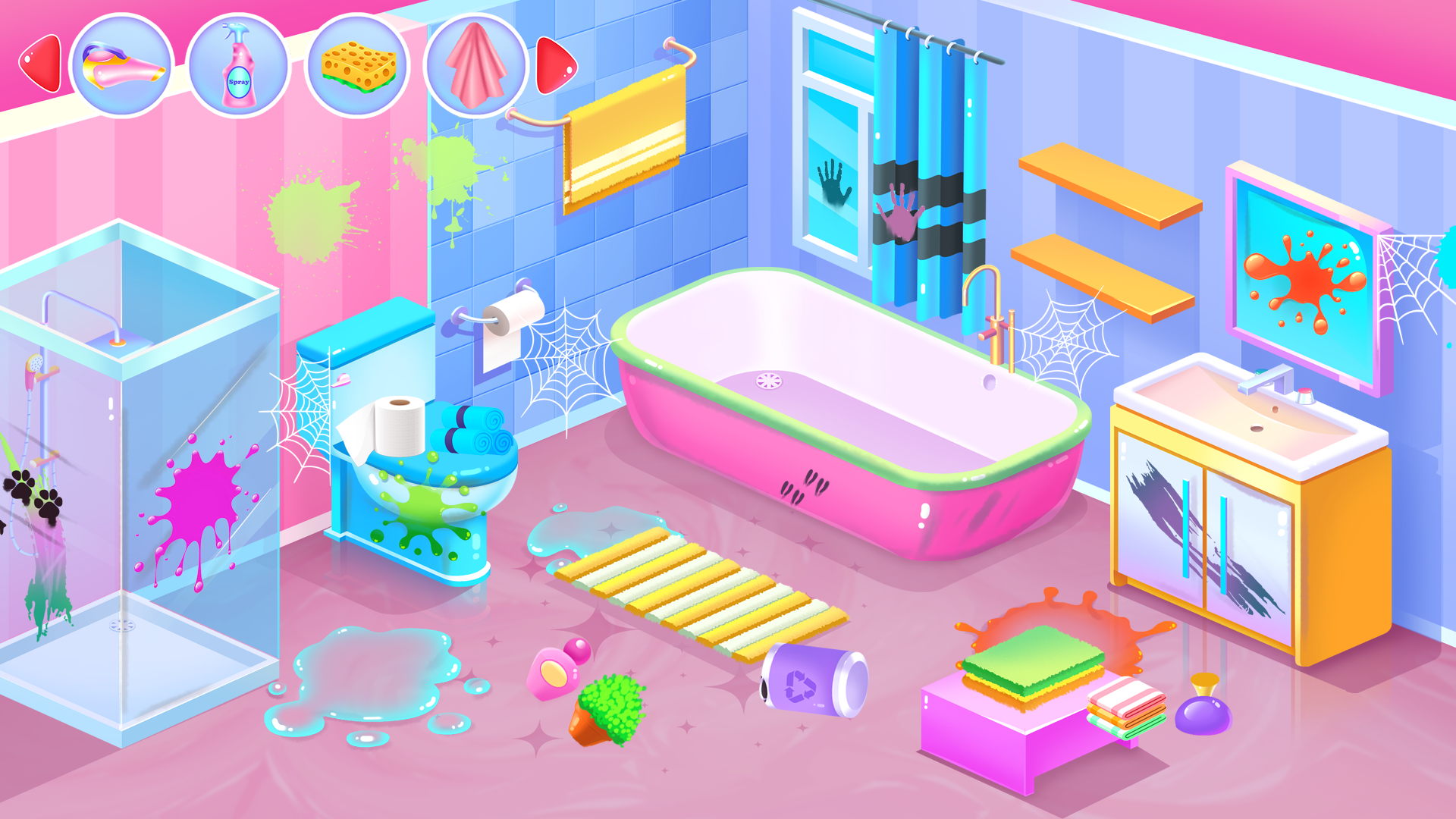 اسکرین شات 2 برنامه Kitty Kate - House Cleaning
