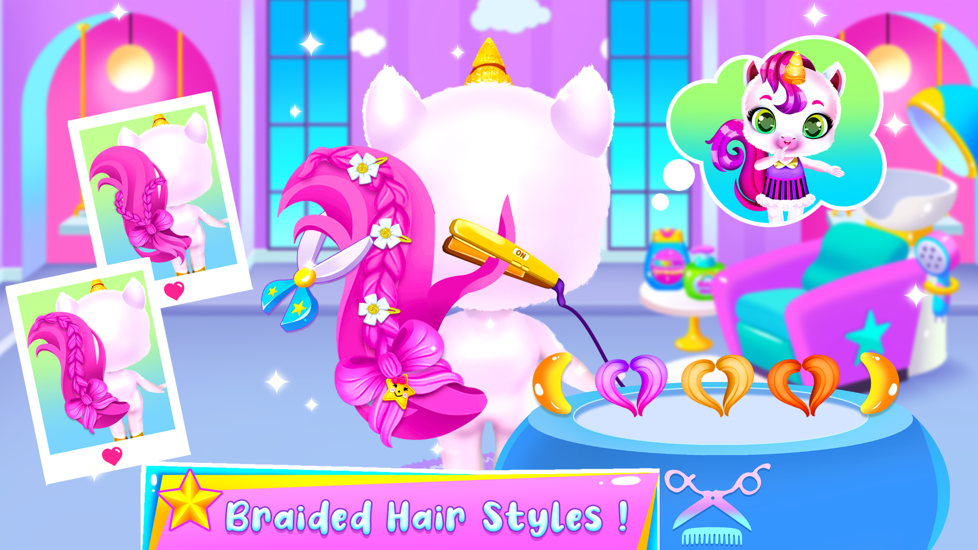اسکرین شات 5 برنامه My Unicorn Hair Salon and Care