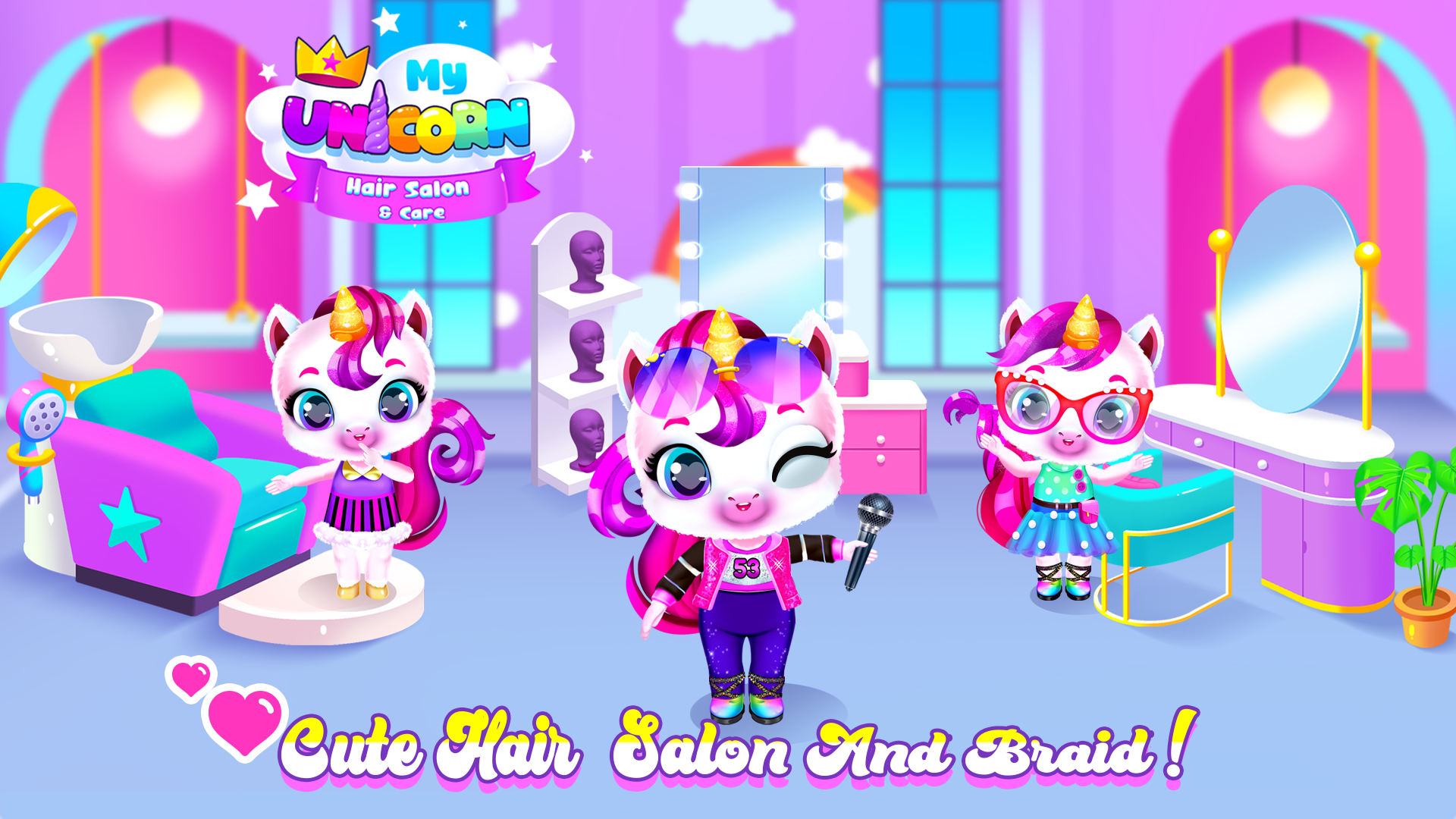 اسکرین شات 4 برنامه My Unicorn Hair Salon and Care