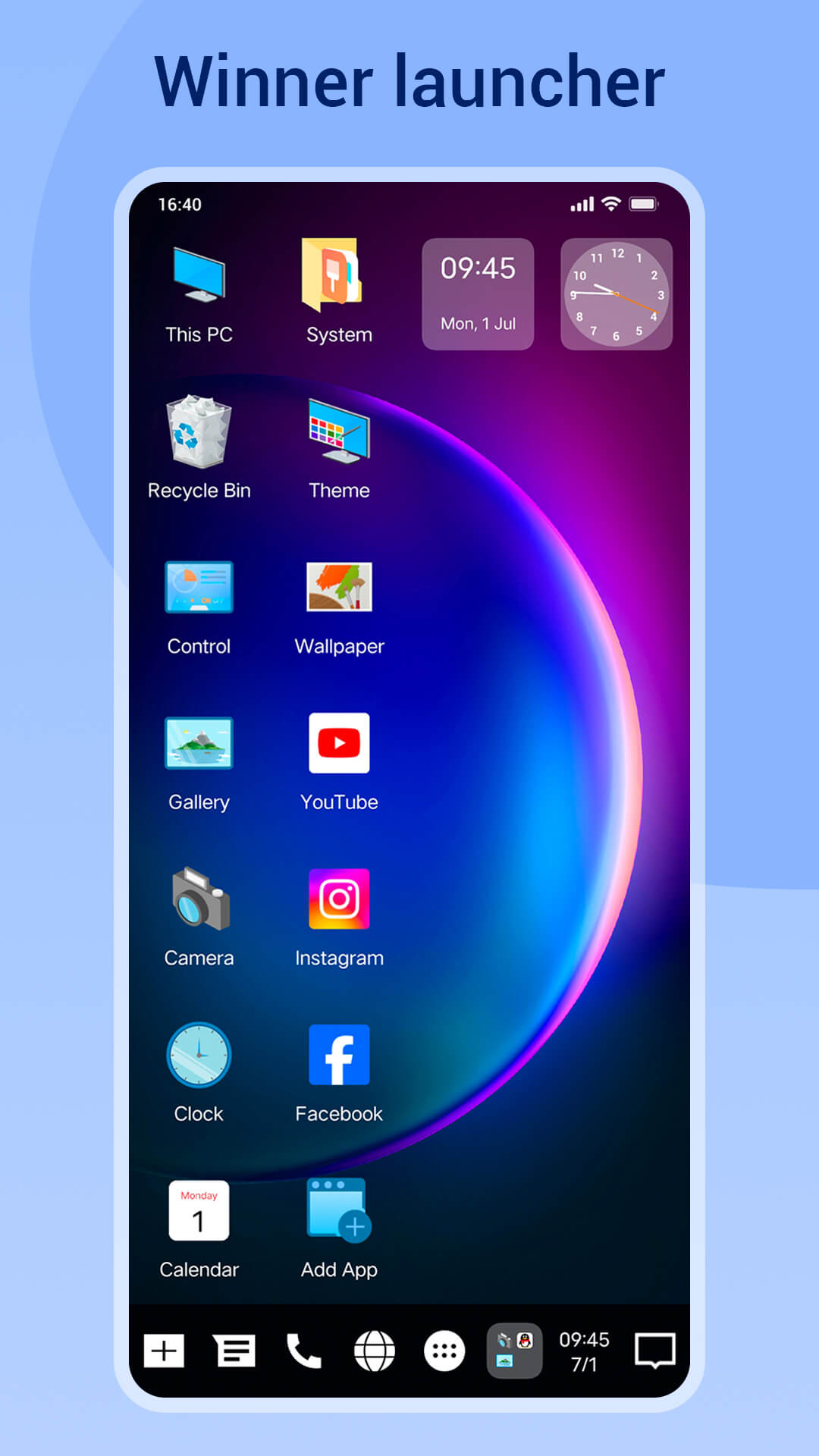 اسکرین شات 1 برنامه Winner Launcher for Windows UE