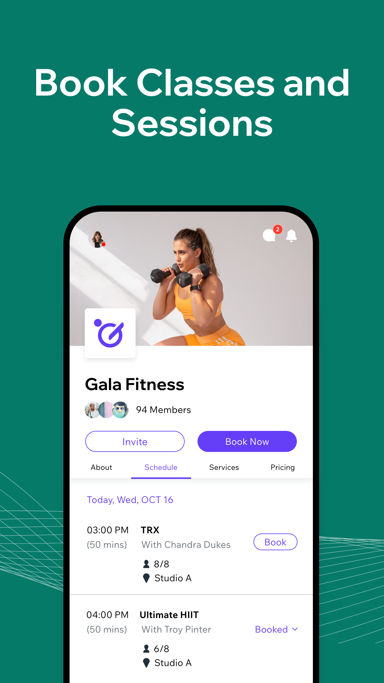اسکرین شات 4 برنامه Fit by Wix: Book, manage, pay
