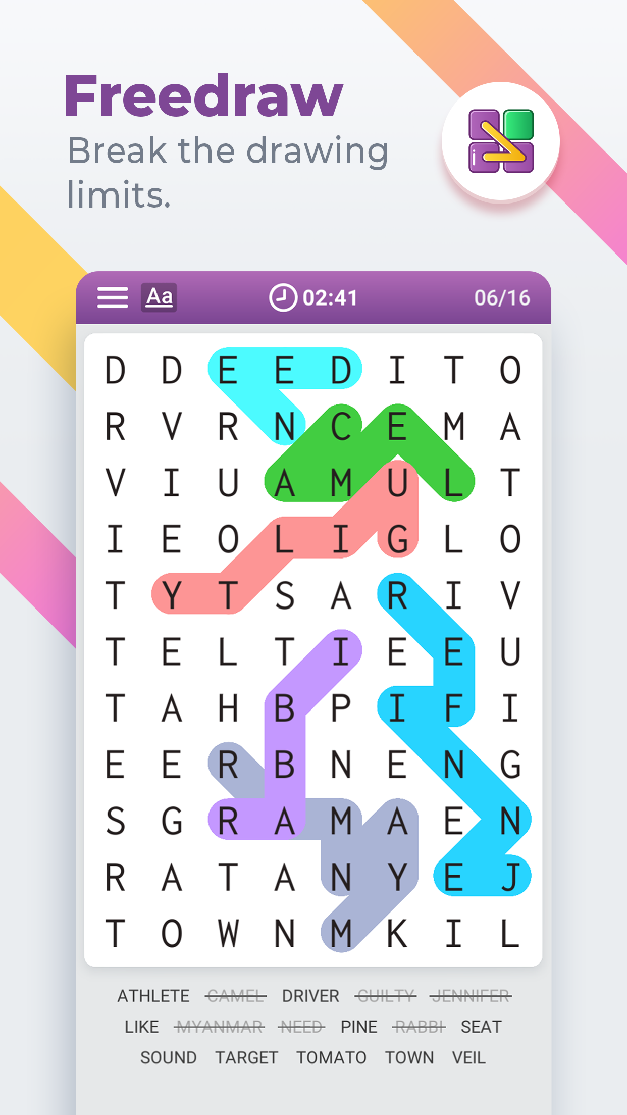 اسکرین شات 5 بازی Word Search Colorful