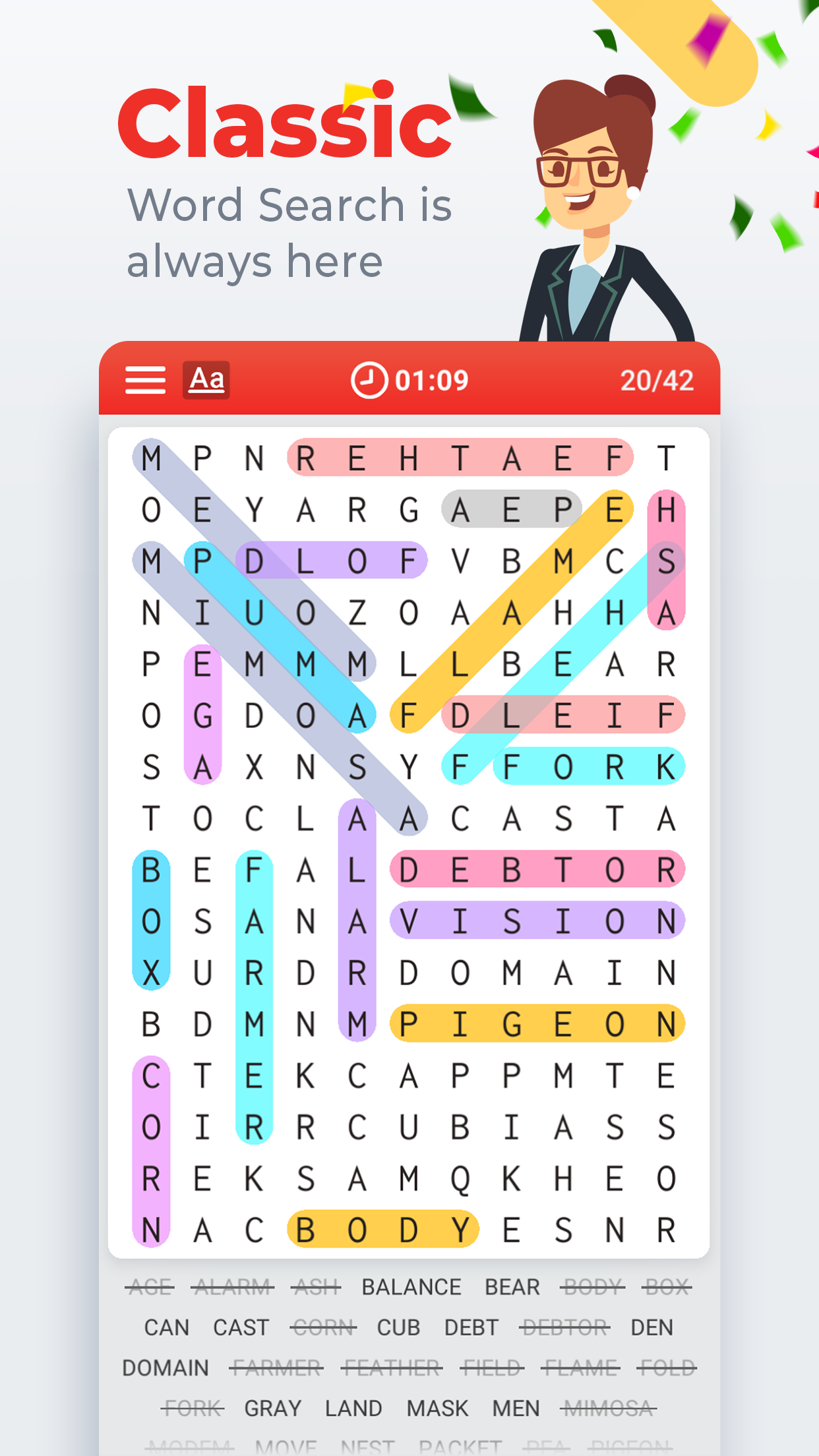 اسکرین شات 1 بازی Word Search Colorful