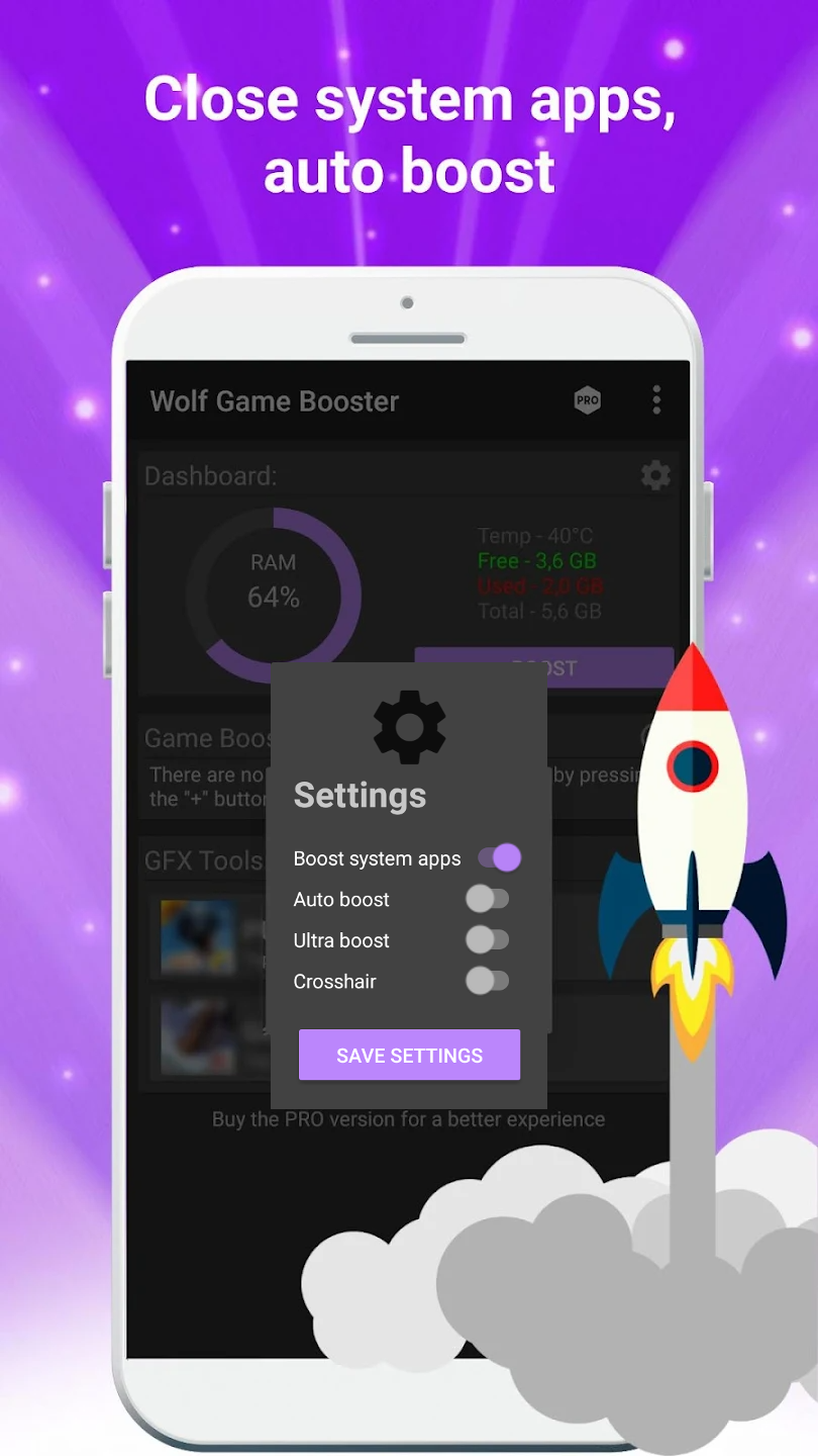 اسکرین شات 2 برنامه Wolf Game Booster & GFX Tool