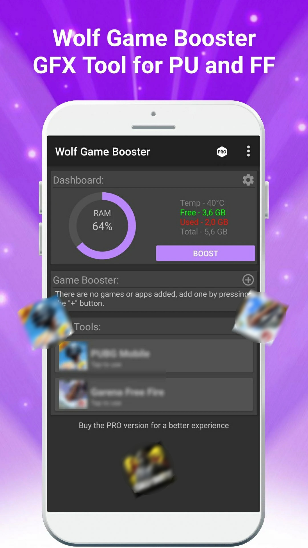 اسکرین شات 1 برنامه Wolf Game Booster & GFX Tool