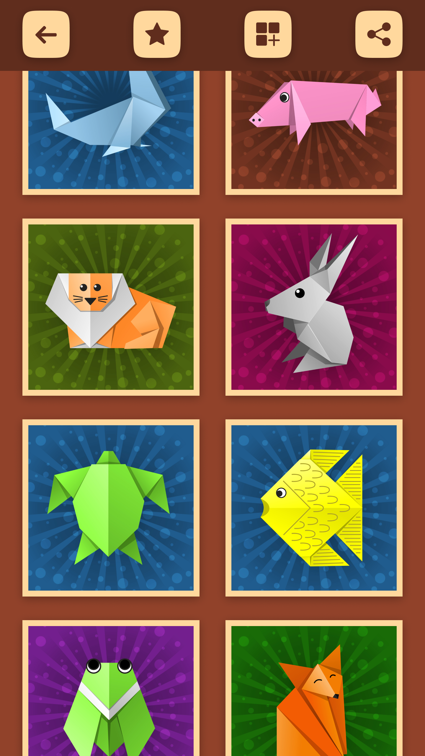 اسکرین شات 4 برنامه Origami Animal Schemes