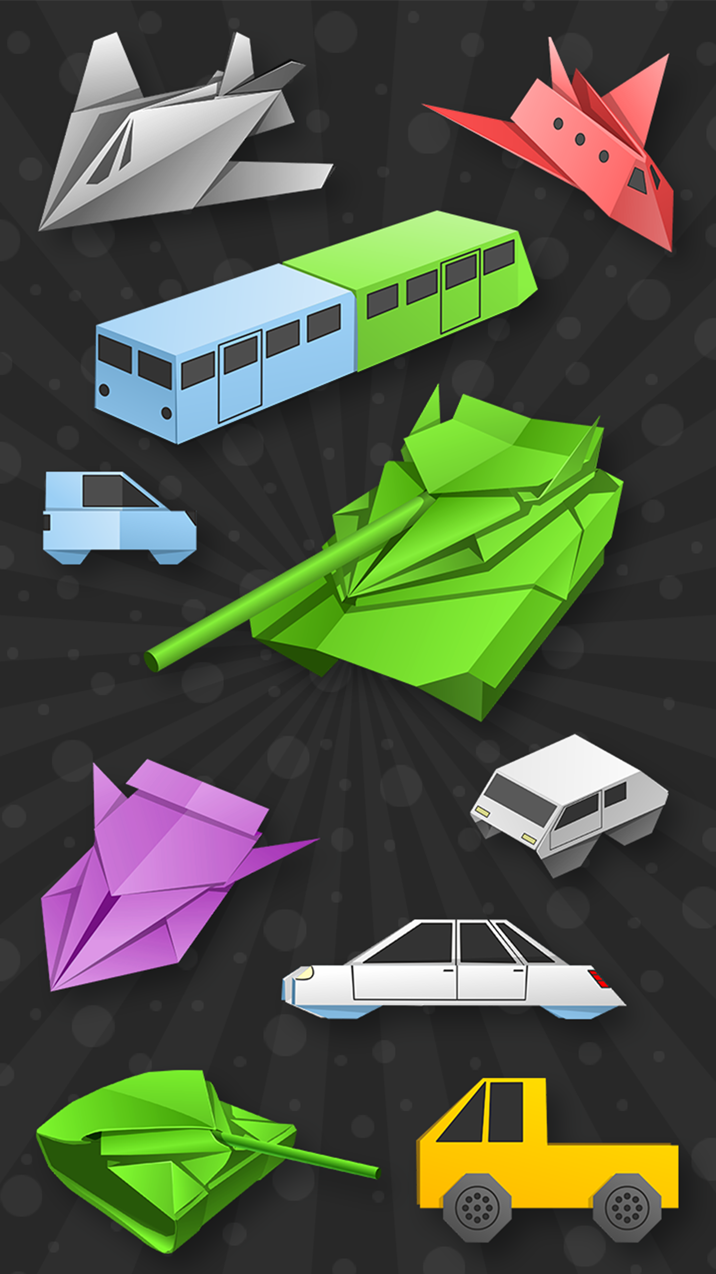 اسکرین شات 1 برنامه Origami Paper Vehicles