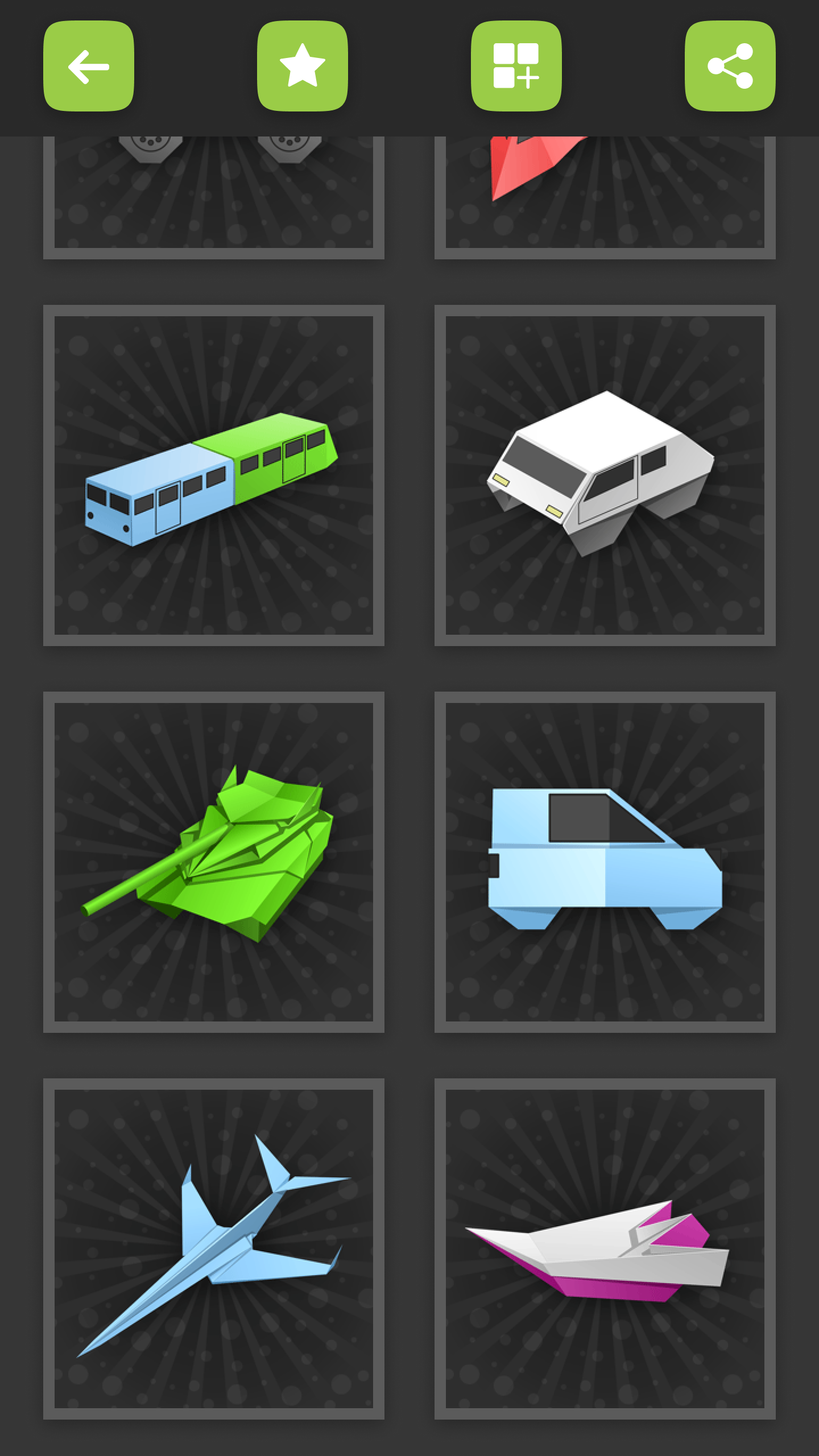 اسکرین شات 4 برنامه Origami Paper Vehicles