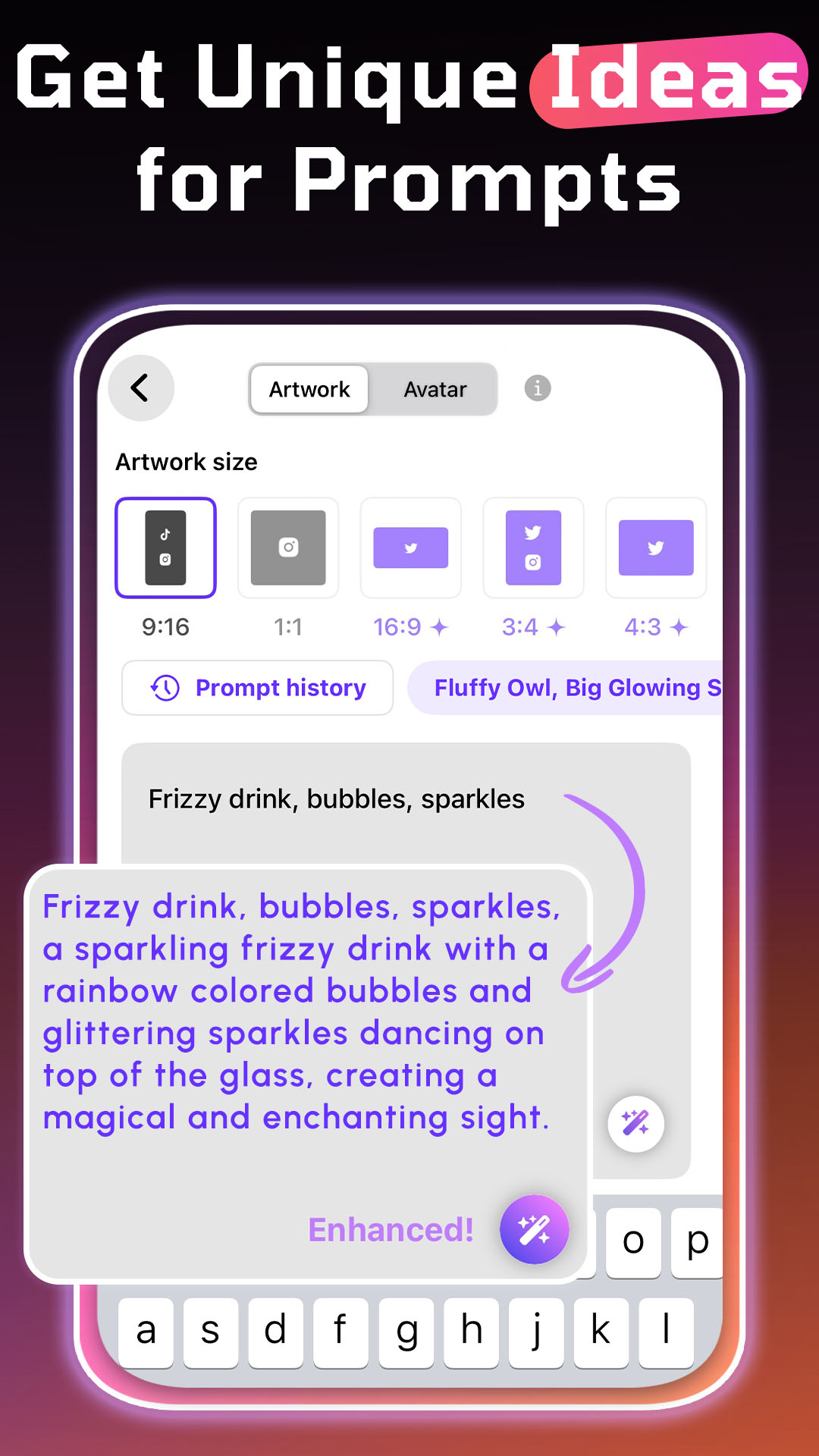 اسکرین شات 6 برنامه WOMBO Dream - AI Art Generator
