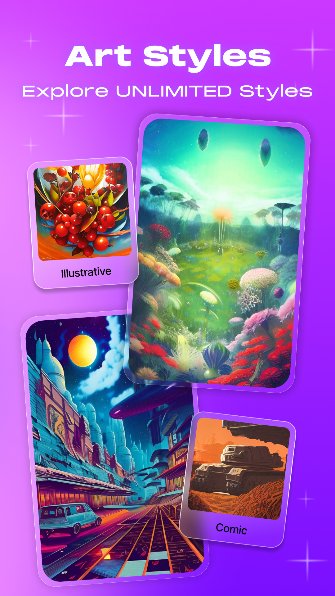اسکرین شات 6 برنامه WOMBO Dream - AI Art Generator