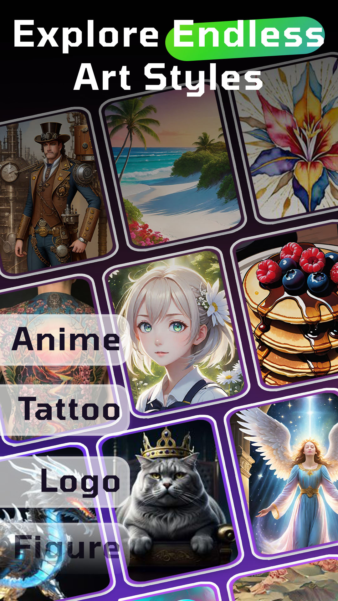 اسکرین شات 4 برنامه WOMBO Dream - AI Art Generator