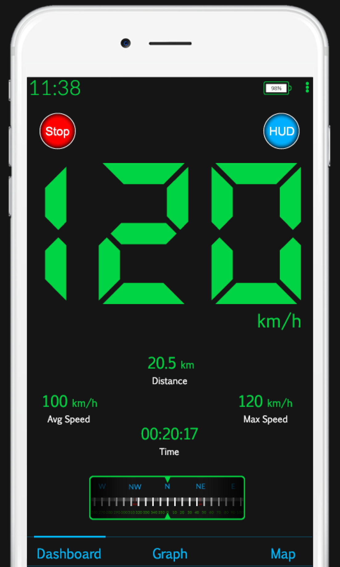 اسکرین شات 3 برنامه GPS Speedometer HUD - Odometer