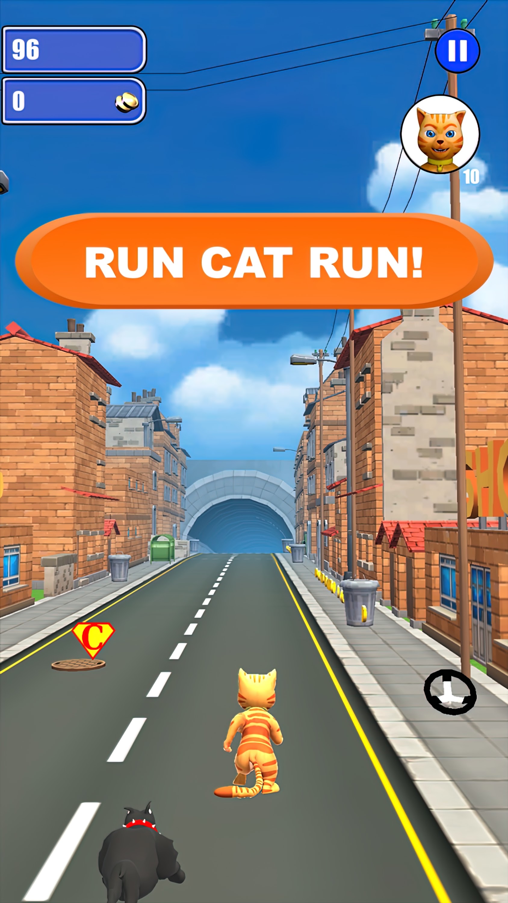 اسکرین شات 1 برنامه Cat Leo Run - Talking Cat Run