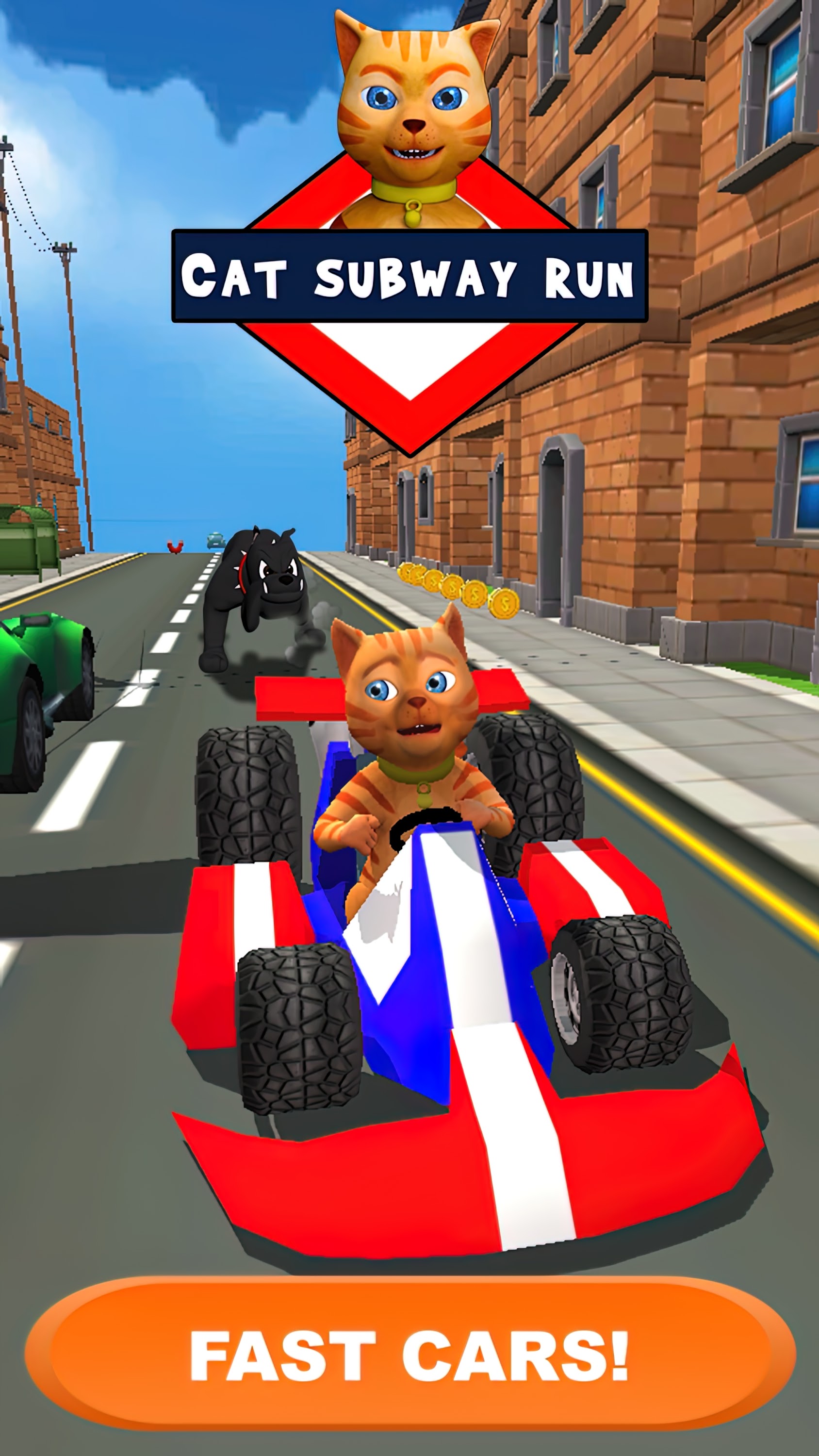 اسکرین شات 3 برنامه Cat Leo Run - Talking Cat Run