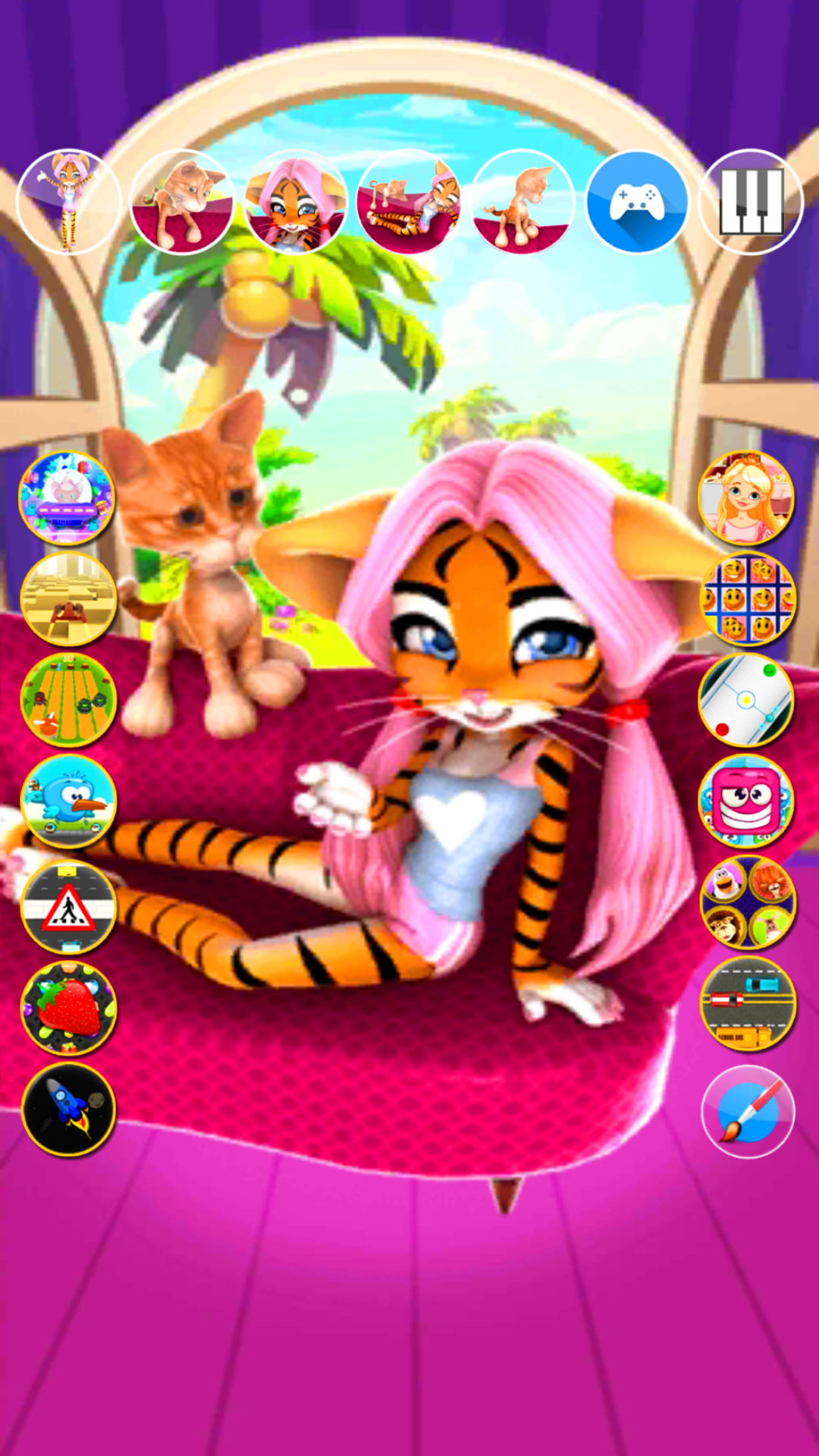 اسکرین شات 1 برنامه Cat: Talking Cat Virtual Pet