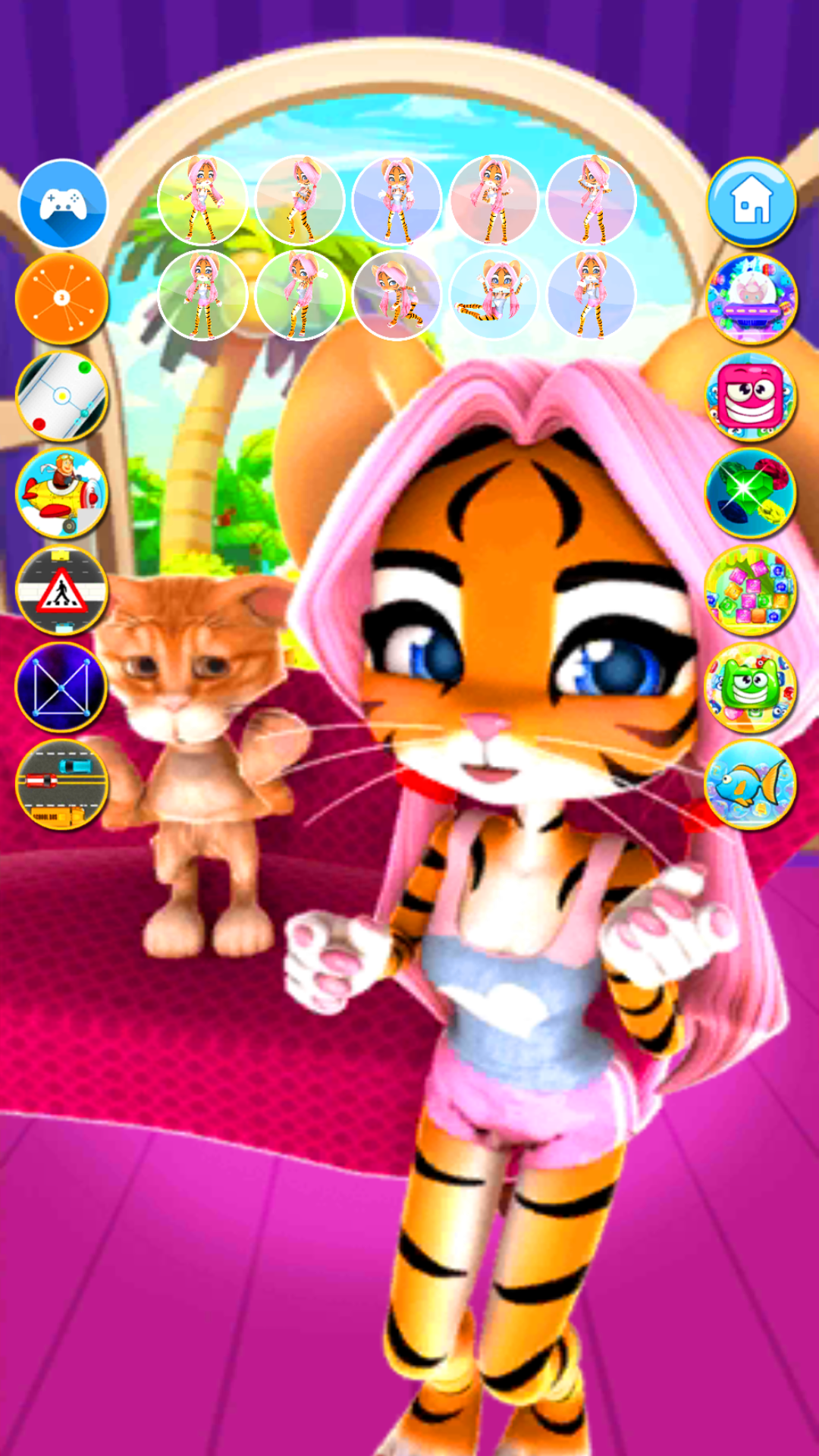 اسکرین شات 2 برنامه Cat: Talking Cat Virtual Pet