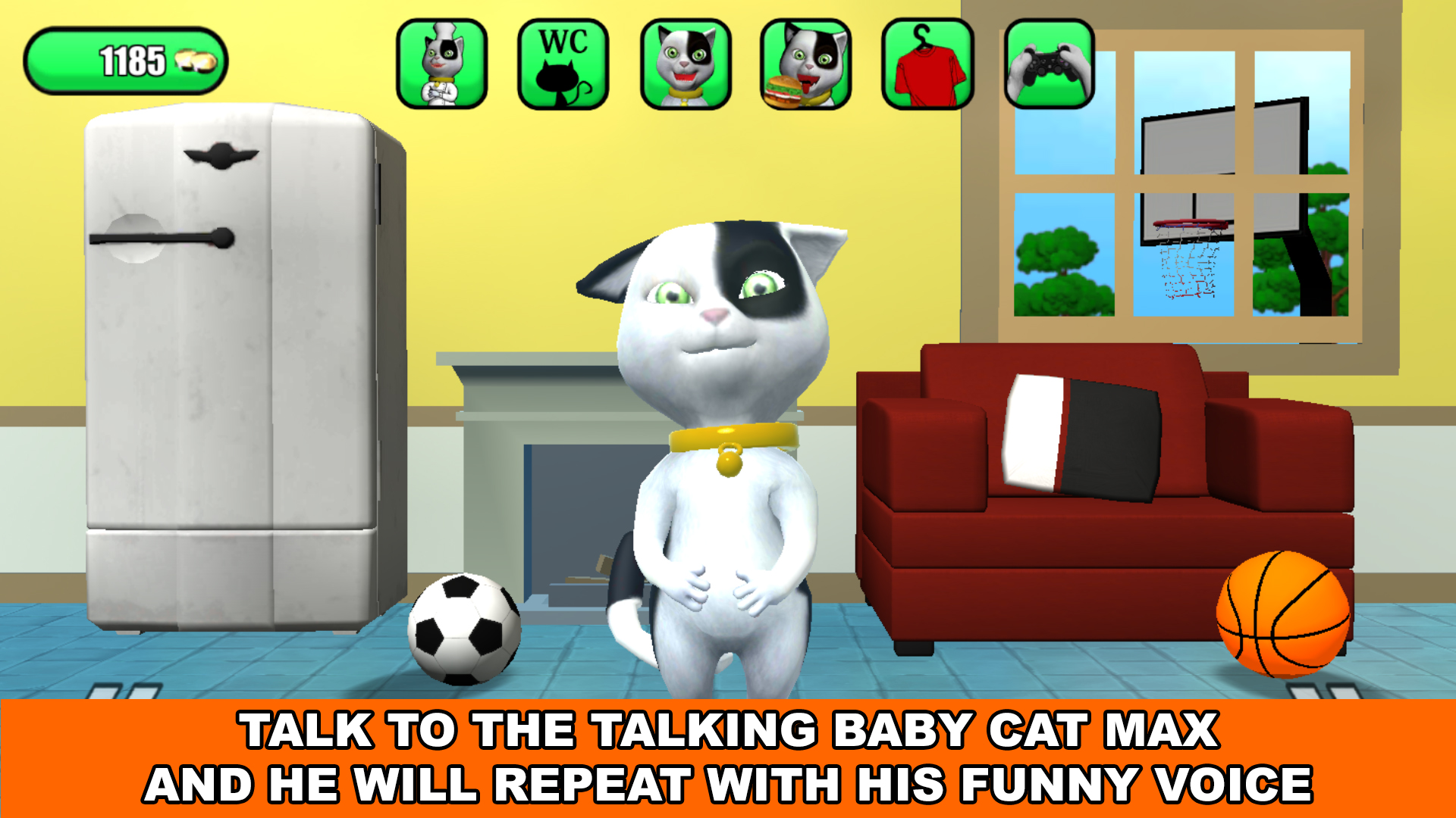 اسکرین شات 2 برنامه Talking Baby Cat Max Pet Games