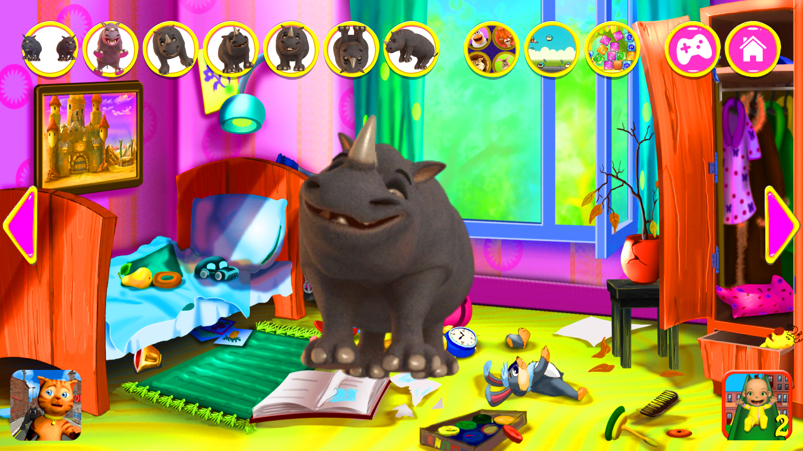 اسکرین شات 5 برنامه Talking Rhino Hero And Junior