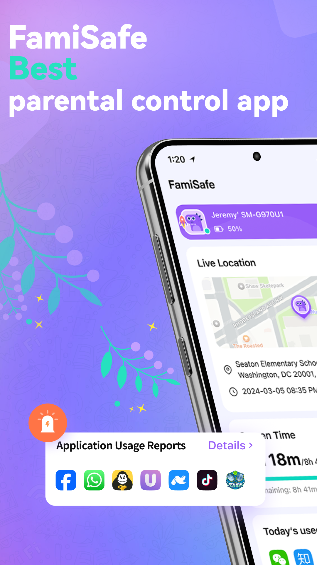 اسکرین شات 1 برنامه Parental Control App- FamiSafe
