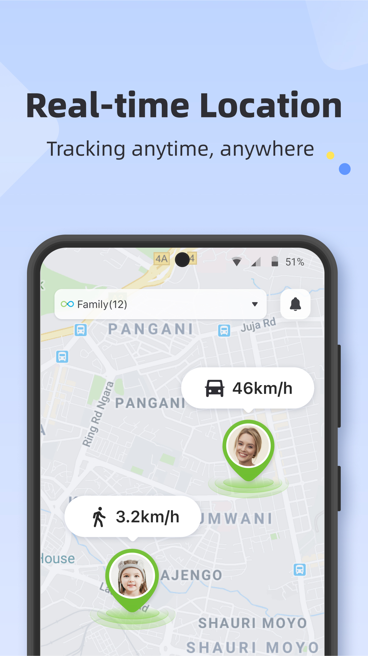 اسکرین شات 1 برنامه Geonection: Live GPS Tracker