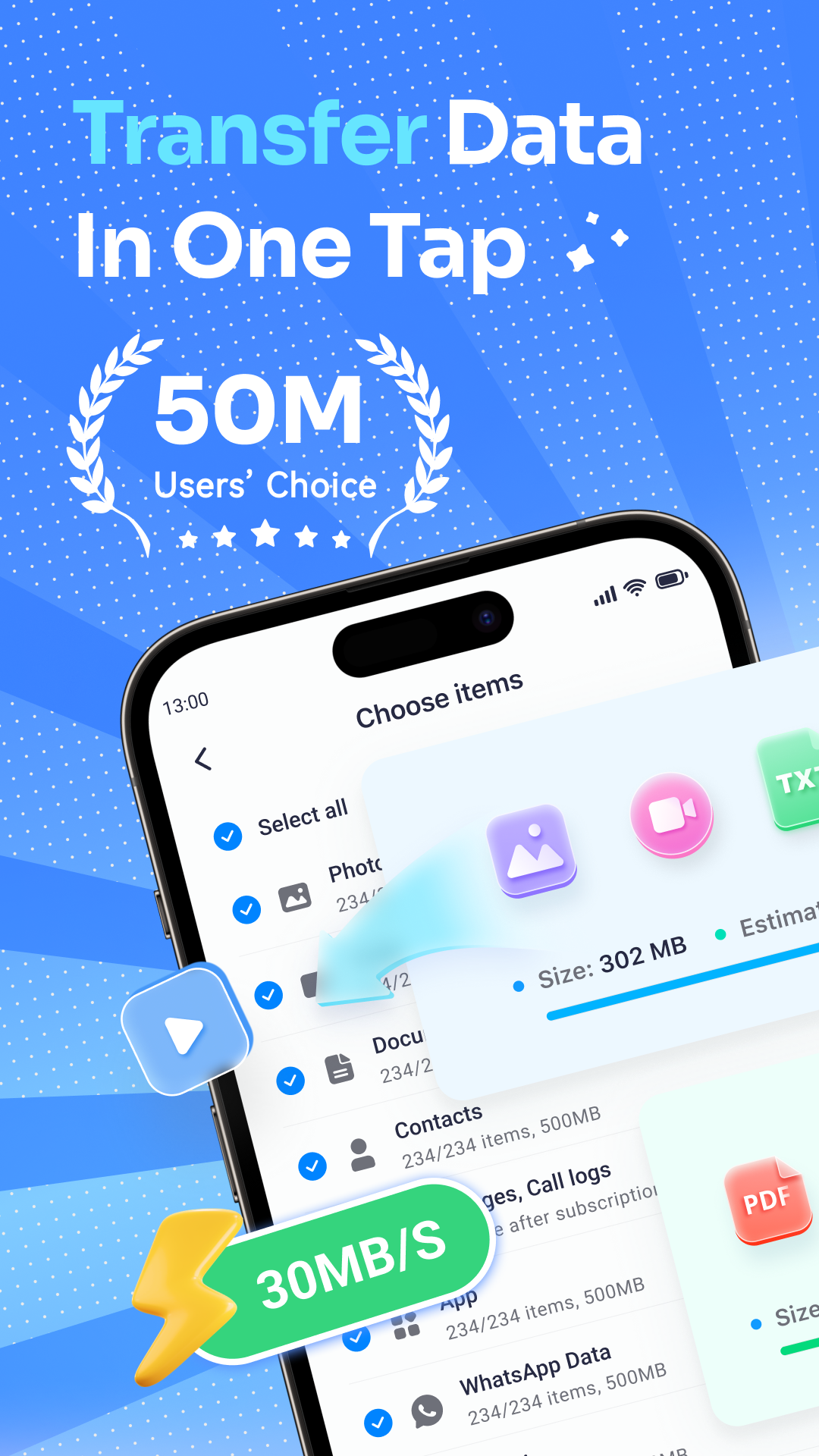 اسکرین شات 1 برنامه Data Transfer - MobileTrans