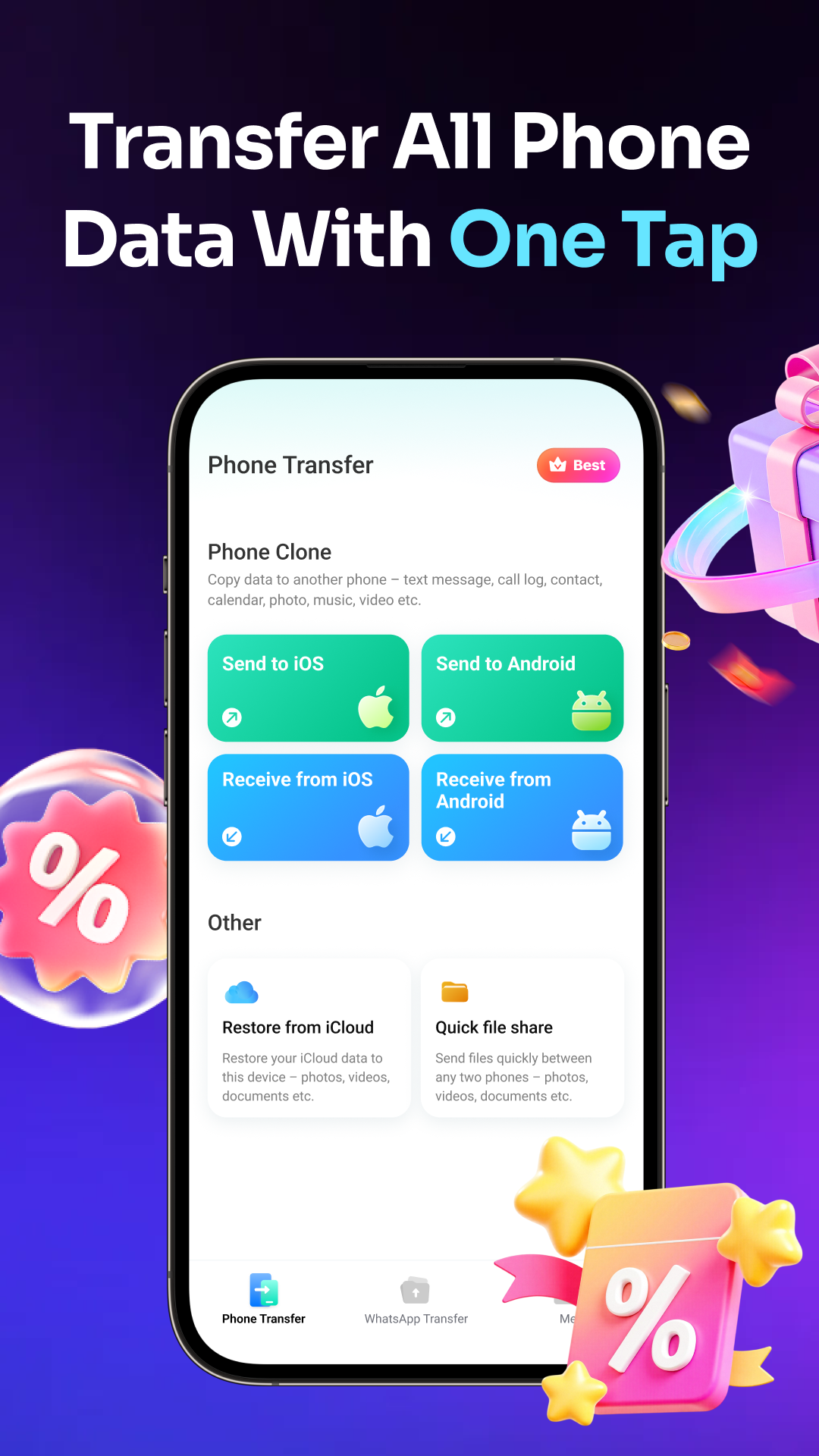 اسکرین شات 3 برنامه Data Transfer - MobileTrans