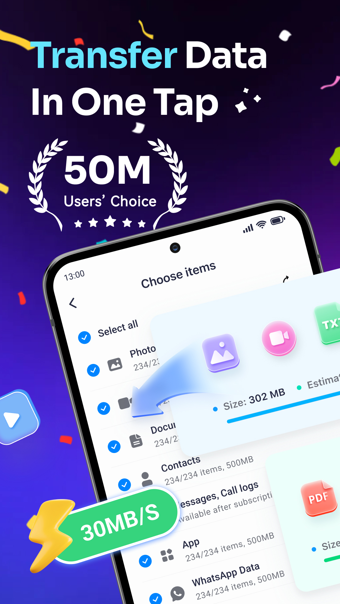 اسکرین شات 1 برنامه Data Transfer - MobileTrans