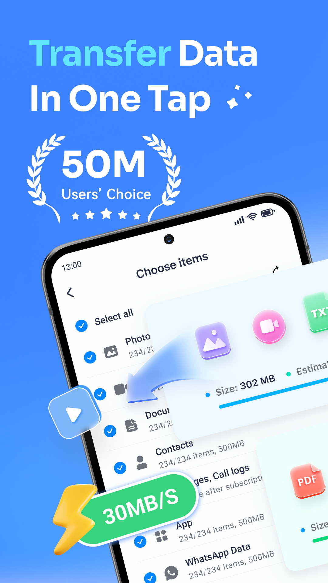 اسکرین شات 1 برنامه Data Transfer - MobileTrans