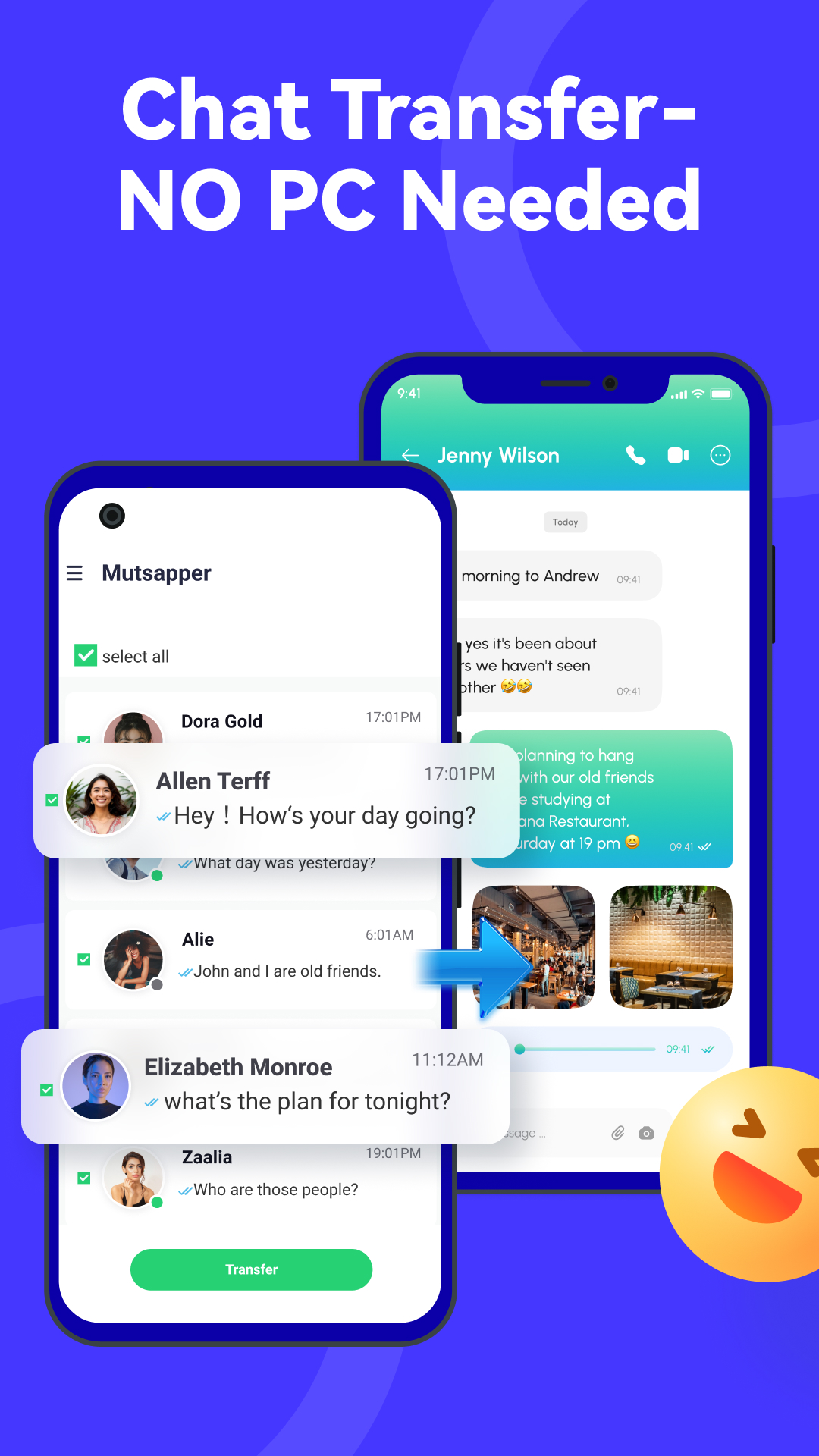 اسکرین شات 1 برنامه Mutsapper - Chat App Transfer