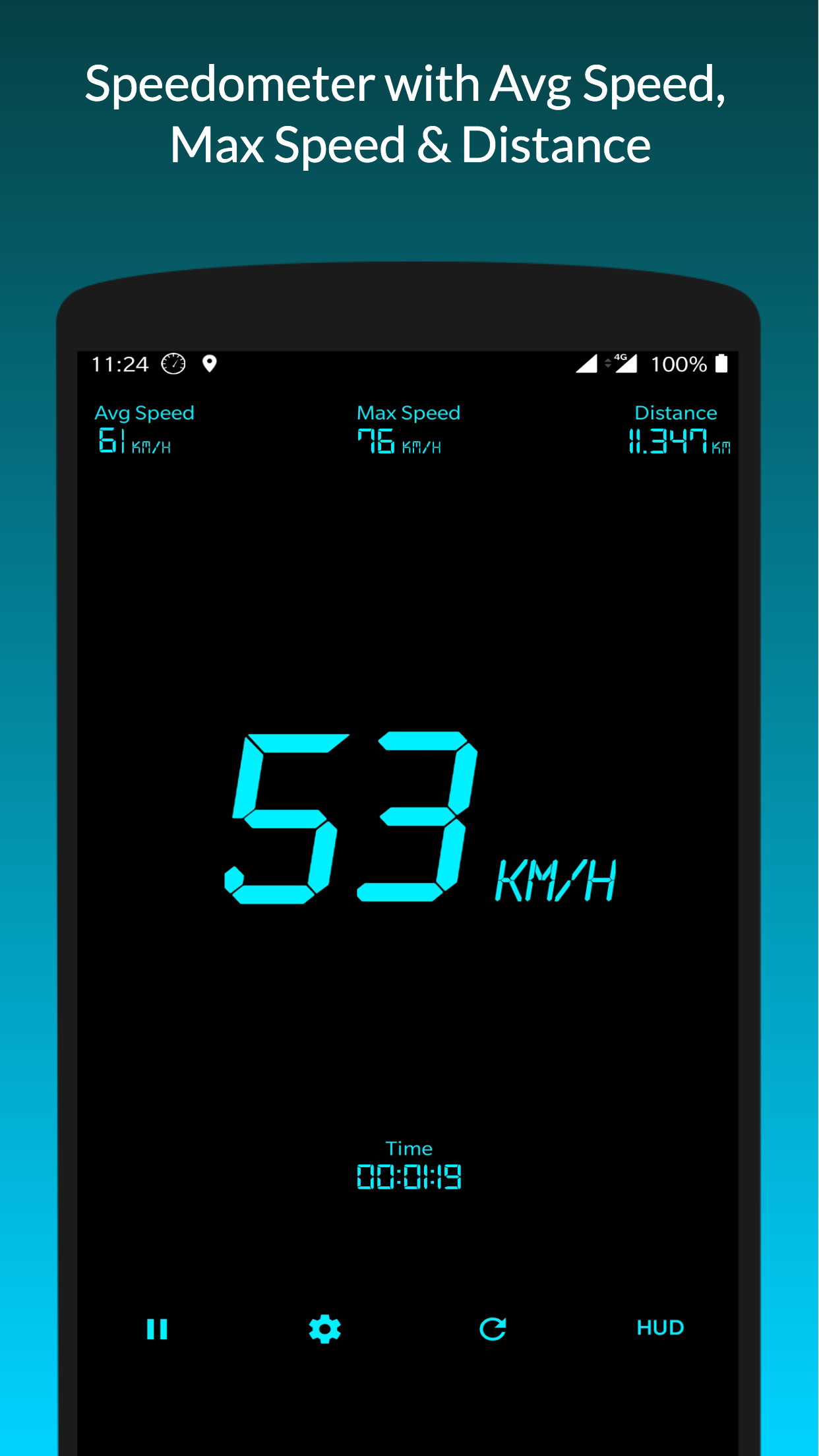اسکرین شات 1 برنامه Speedometer GPS HUD