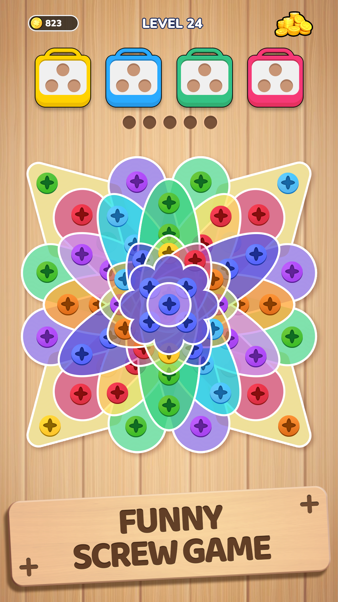 اسکرین شات 1 بازی Woodle Screw Jam: Nuts & Bolts