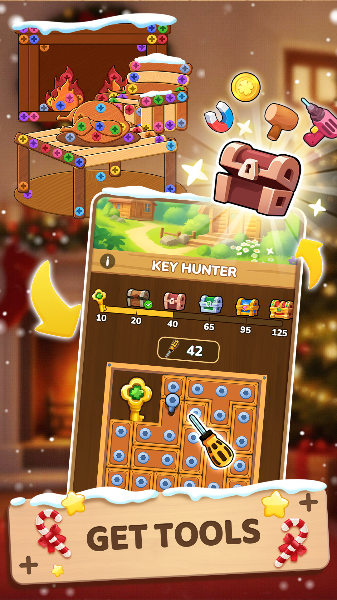 اسکرین شات 5 بازی Woodle Screw Jam: Nuts & Bolts