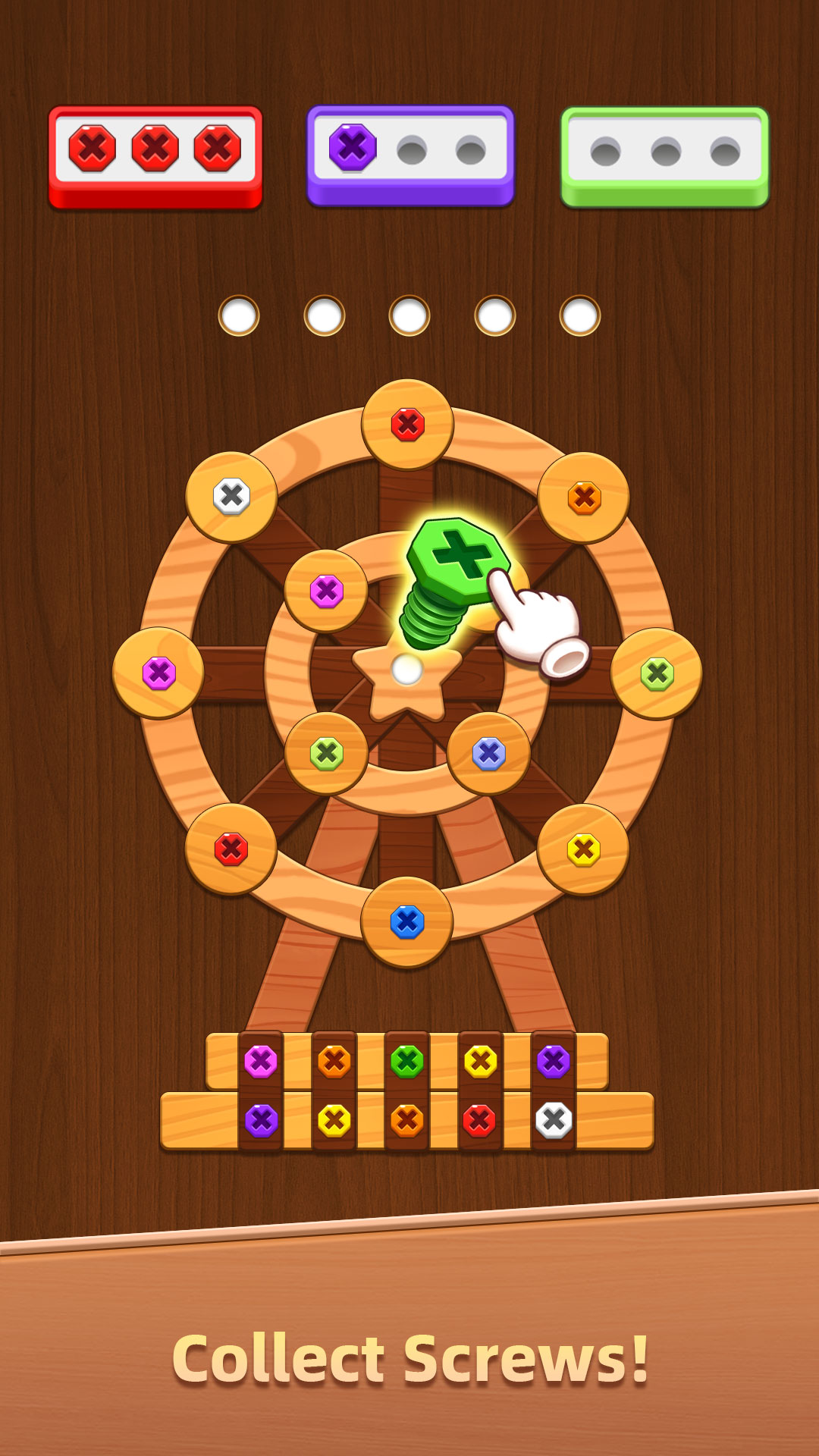 اسکرین شات 2 بازی Wood Screw Puzzle - Bolts Sort