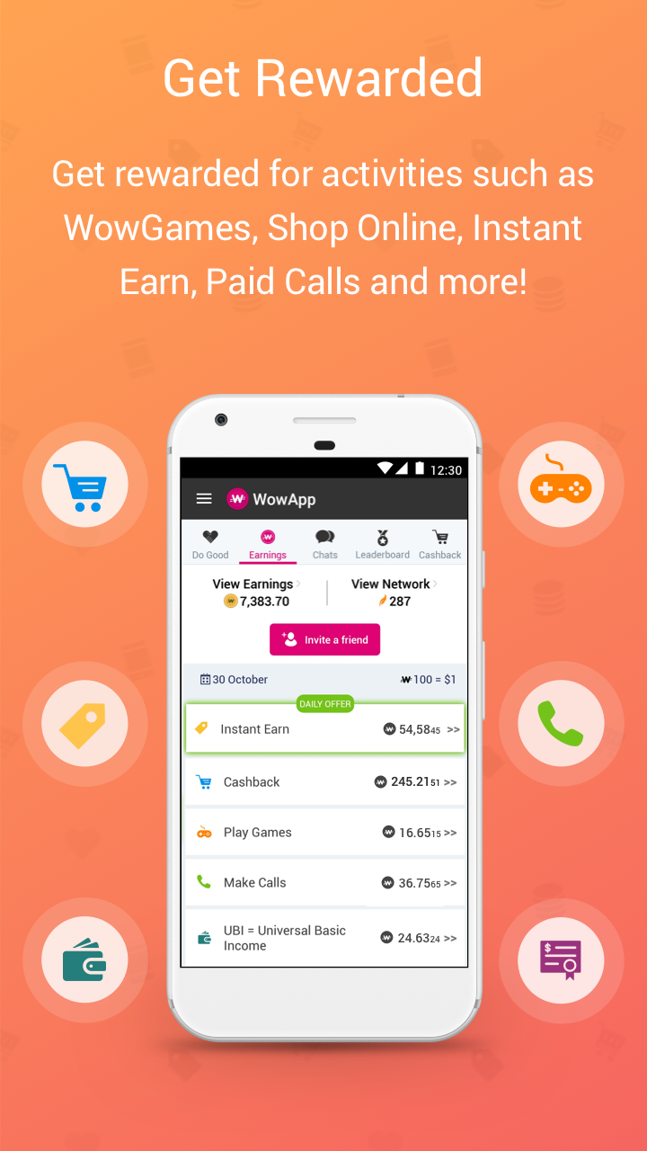اسکرین شات 2 برنامه WowApp - Earn. Share. Do Good