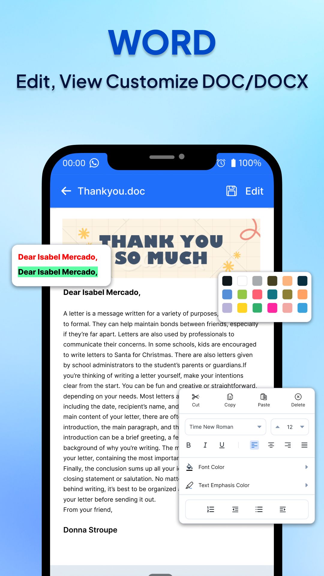 اسکرین شات 1 برنامه Word Editor - AI Writer