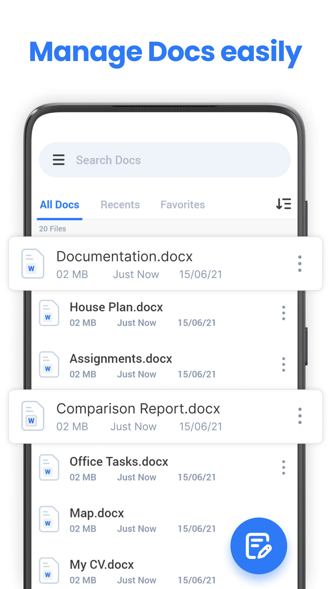 اسکرین شات 1 برنامه Word Reader & Docs Creator