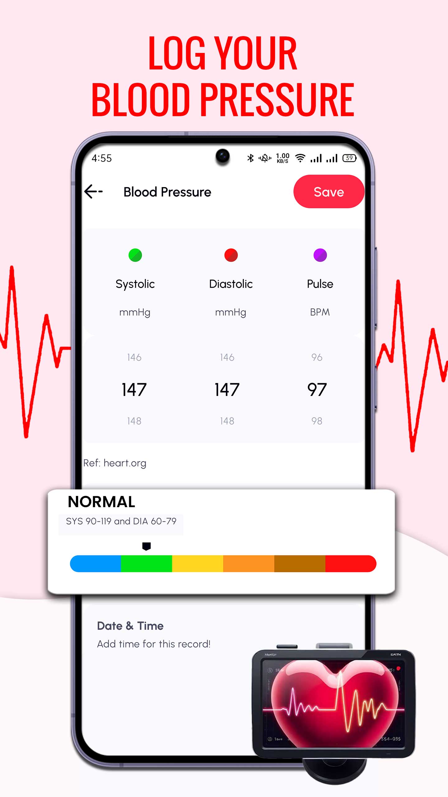 اسکرین شات 5 برنامه Heart Rate Monitor BPM Tracker