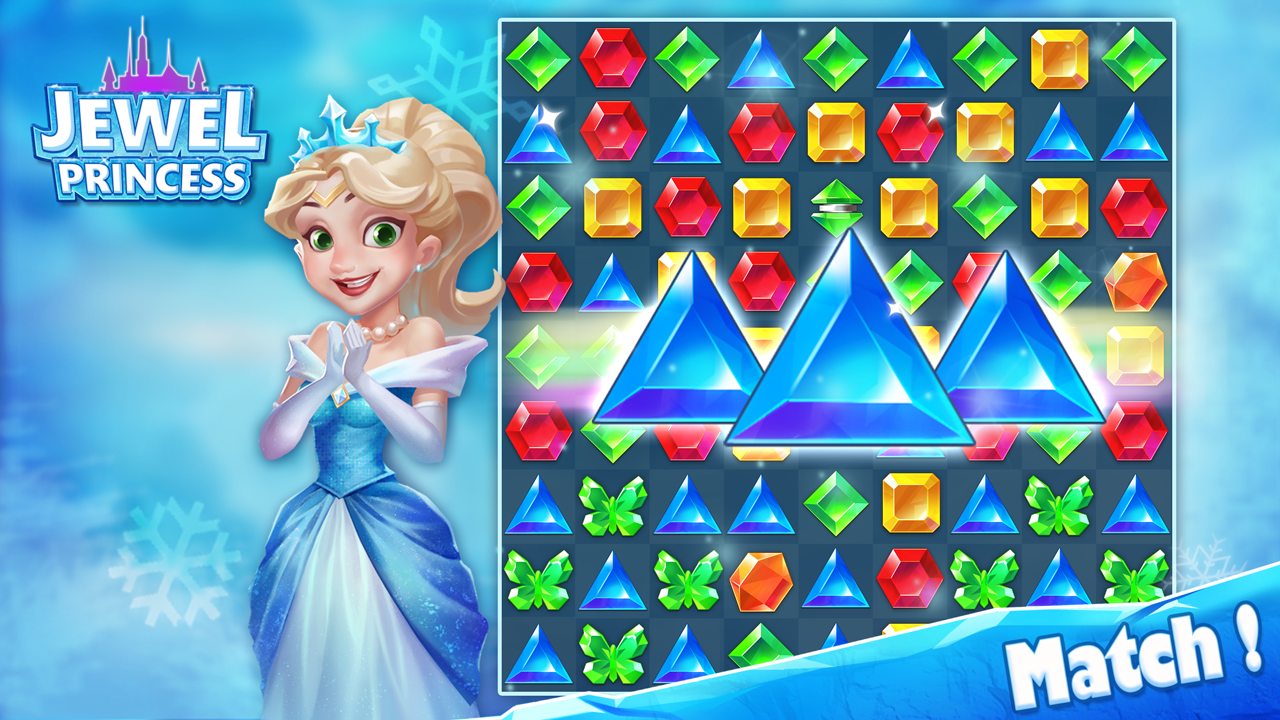 اسکرین شات 5 بازی Jewel Princess - Match 3 Froze