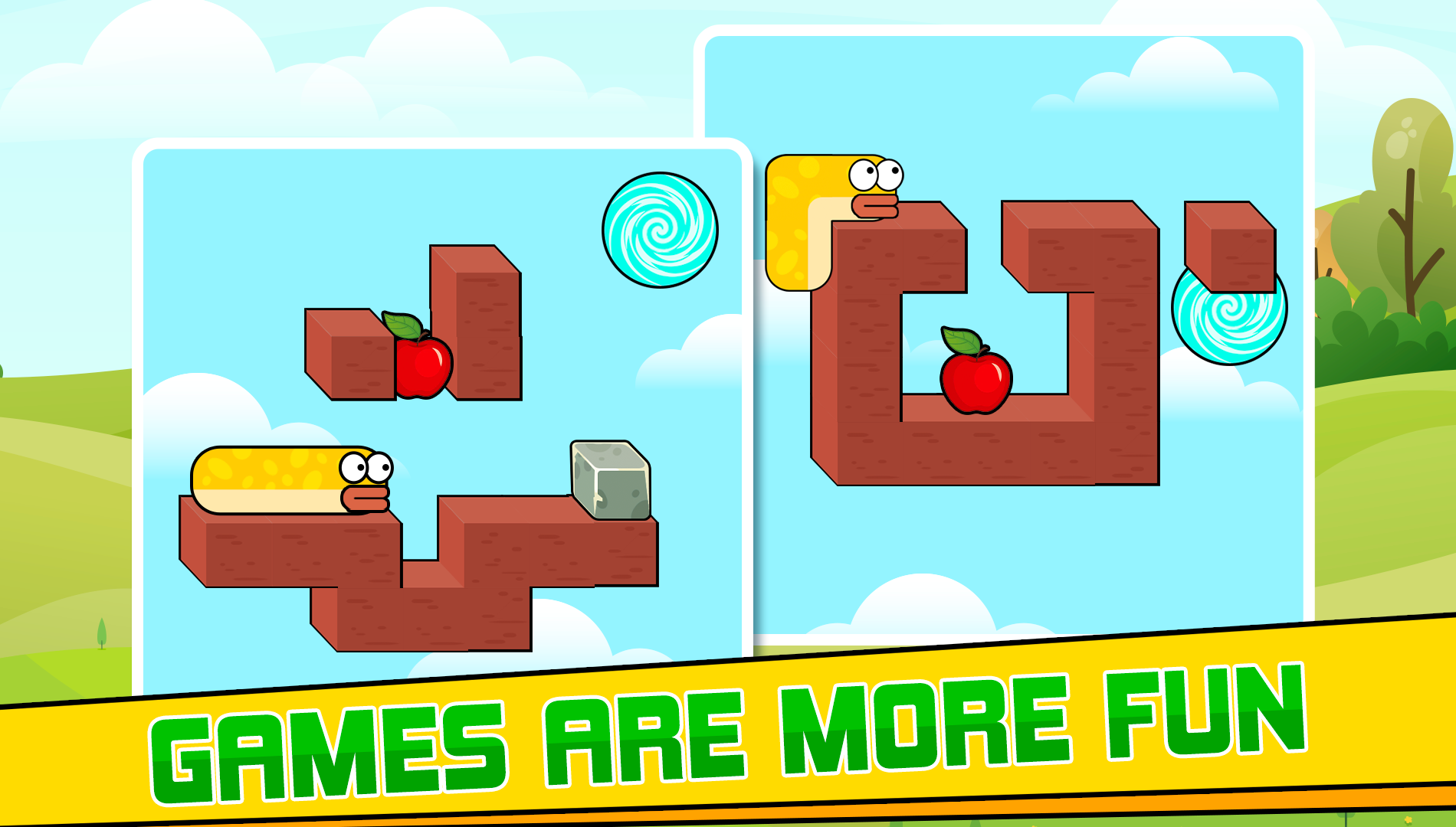 اسکرین شات 2 بازی Worm eat apple puzzle worm