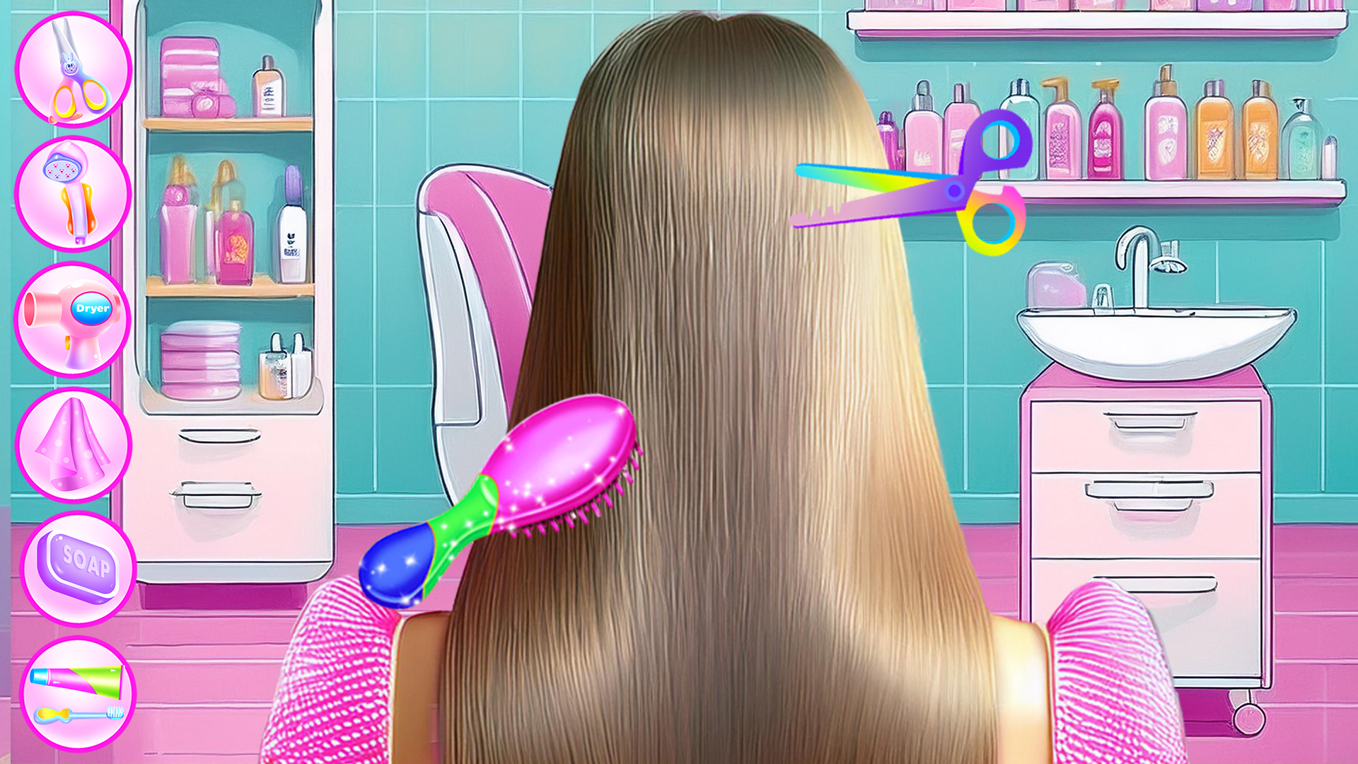 اسکرین شات 1 برنامه Glam Girl Hair Salon Makeover