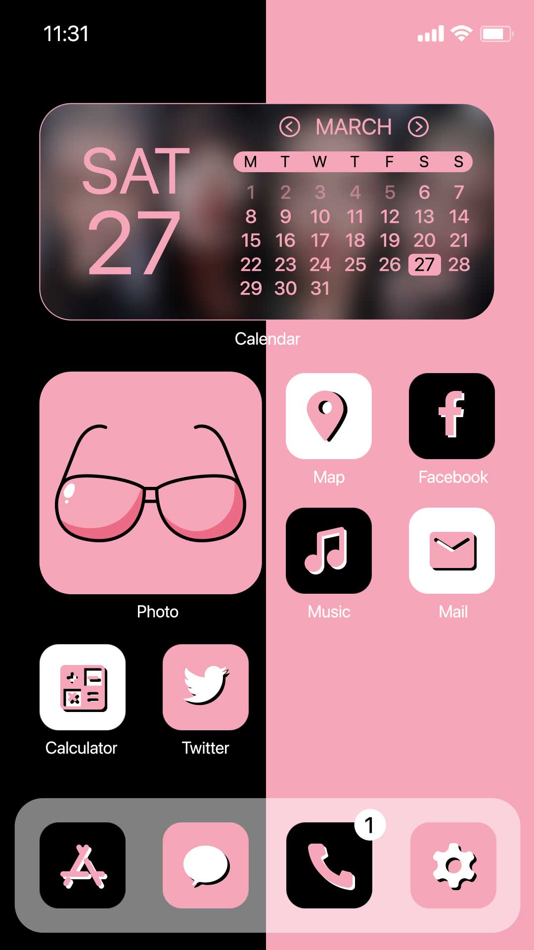 اسکرین شات 1 برنامه Wow DarkPink Theme - Icon Pack