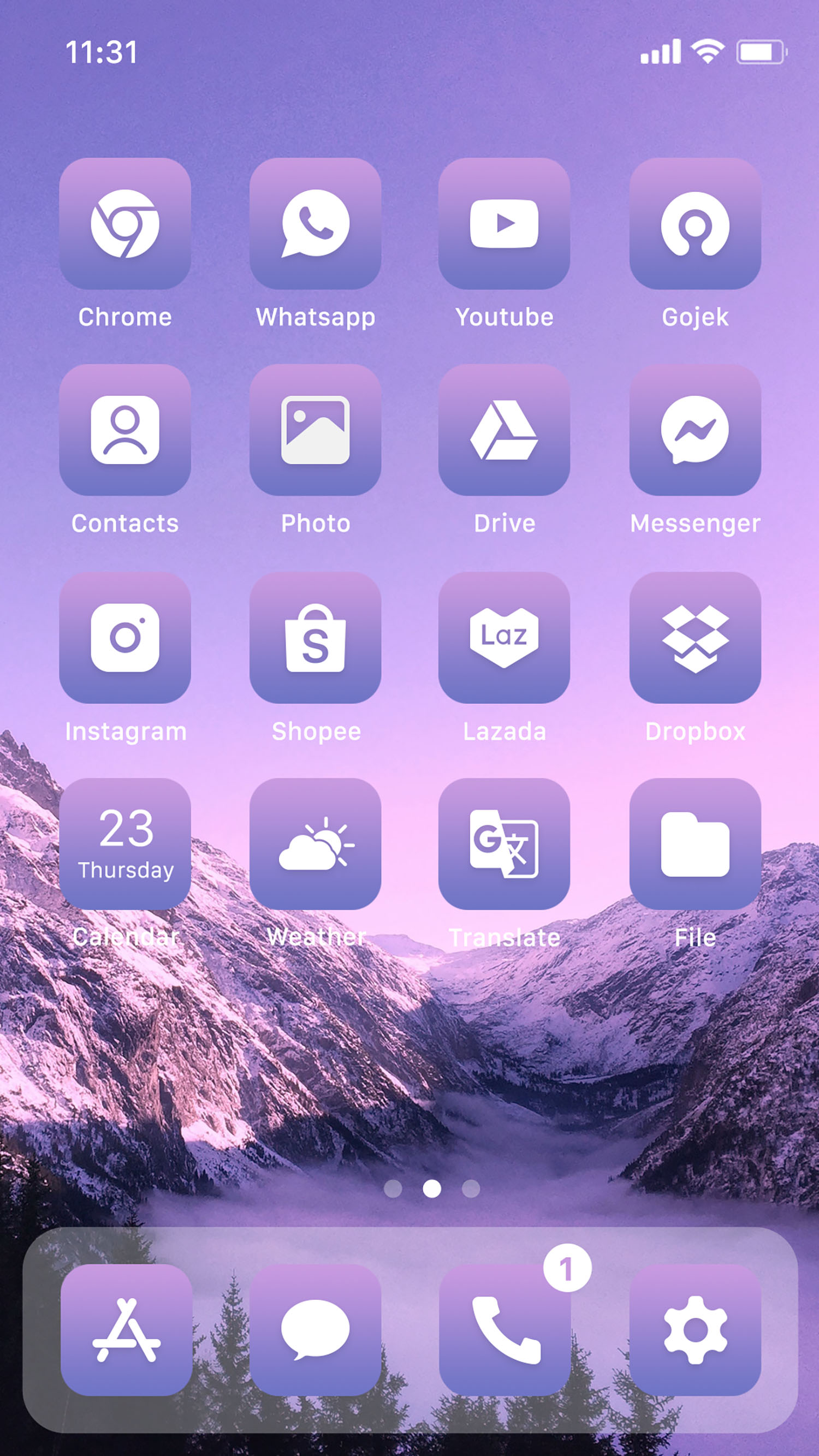 اسکرین شات 2 برنامه Wow Lavender Light - Icon Pack
