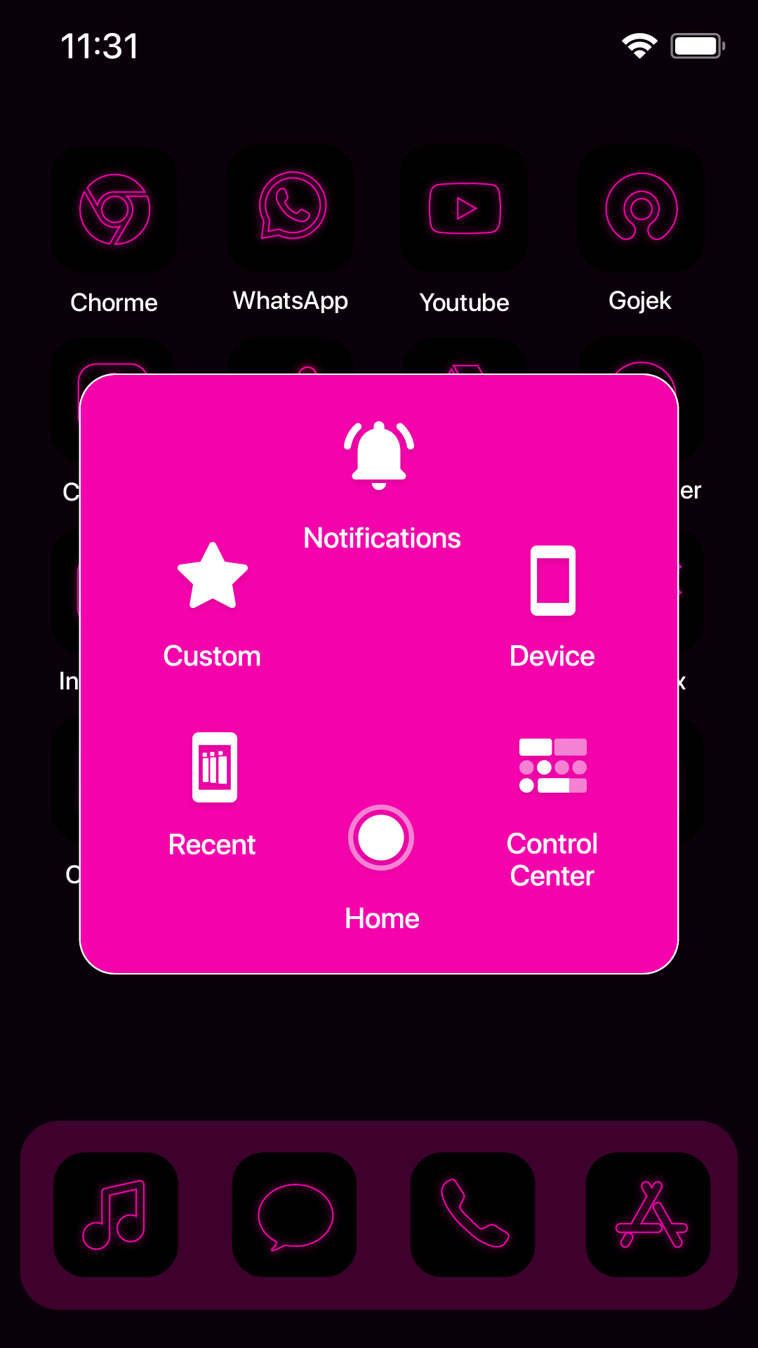 اسکرین شات 6 برنامه Wow Pink Neon Theme, Icon Pack