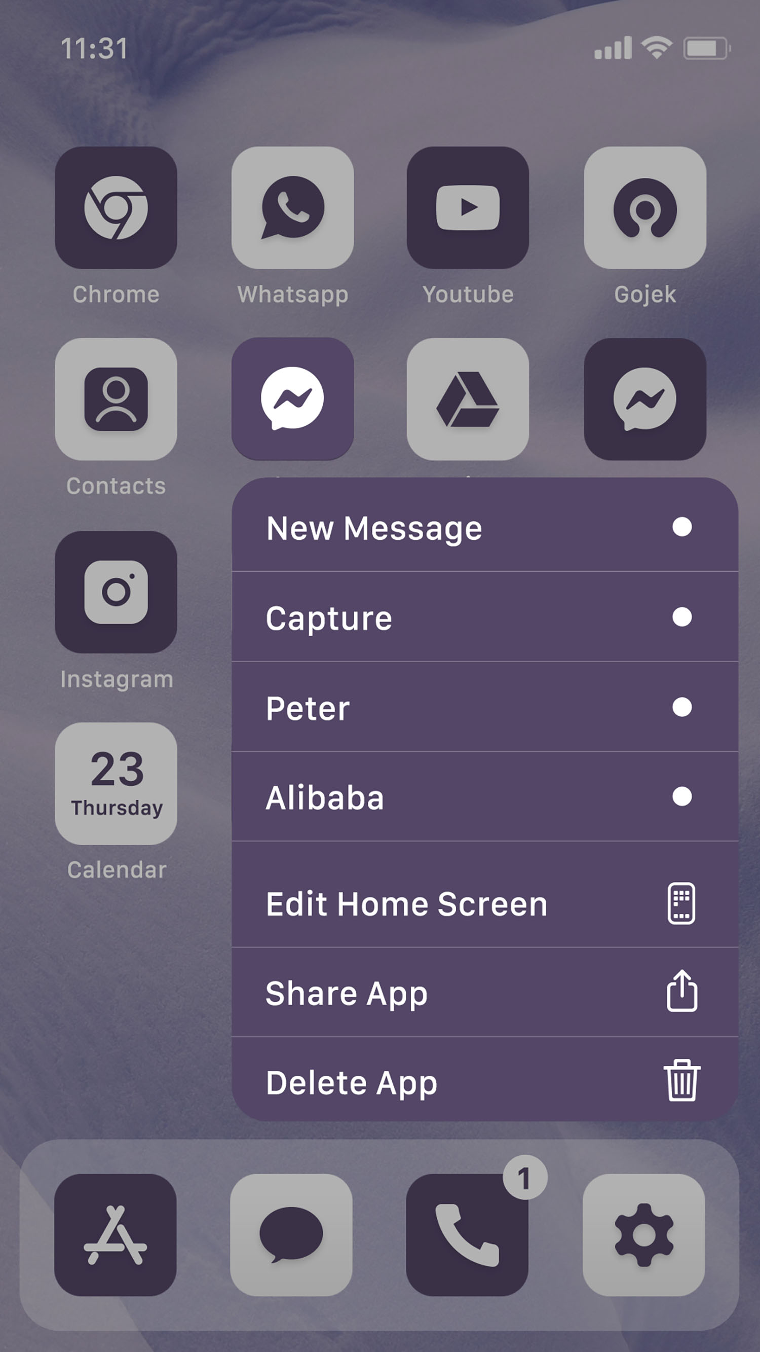 اسکرین شات 5 برنامه Wow Violet Theme - Icon Pack