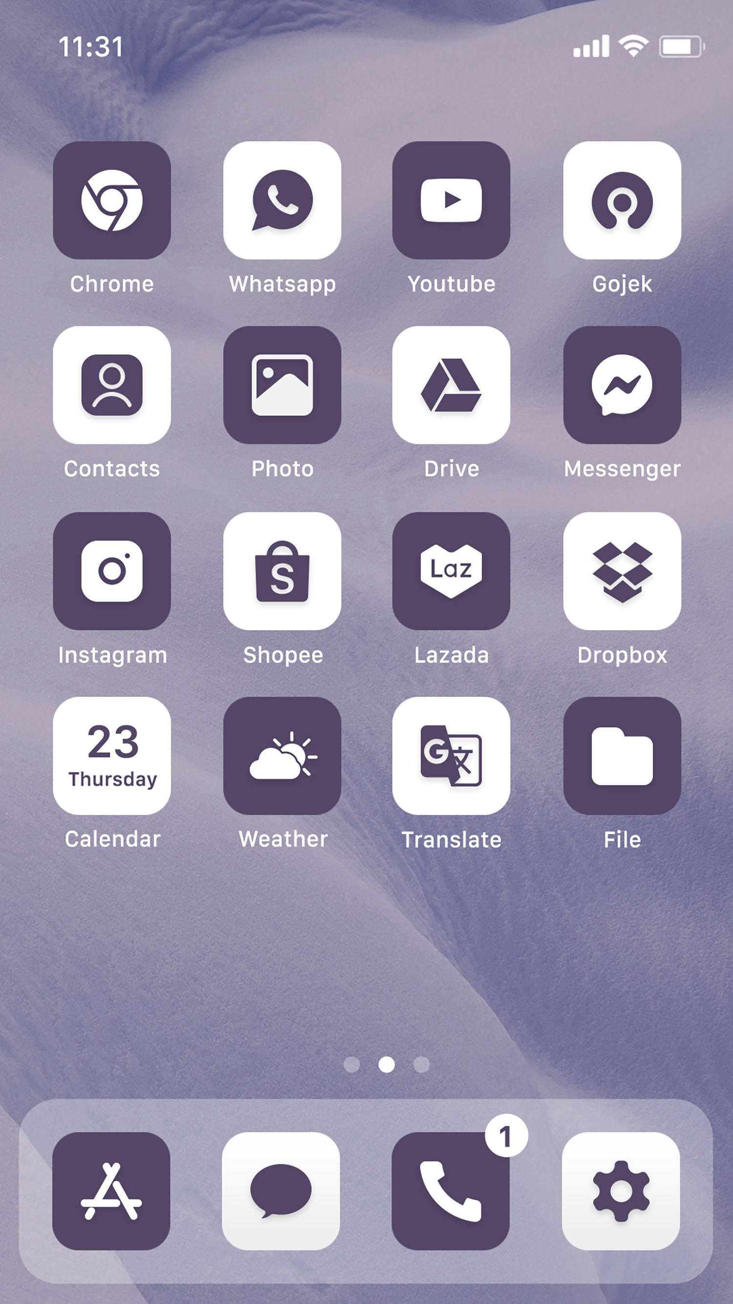اسکرین شات 2 برنامه Wow Violet Theme - Icon Pack