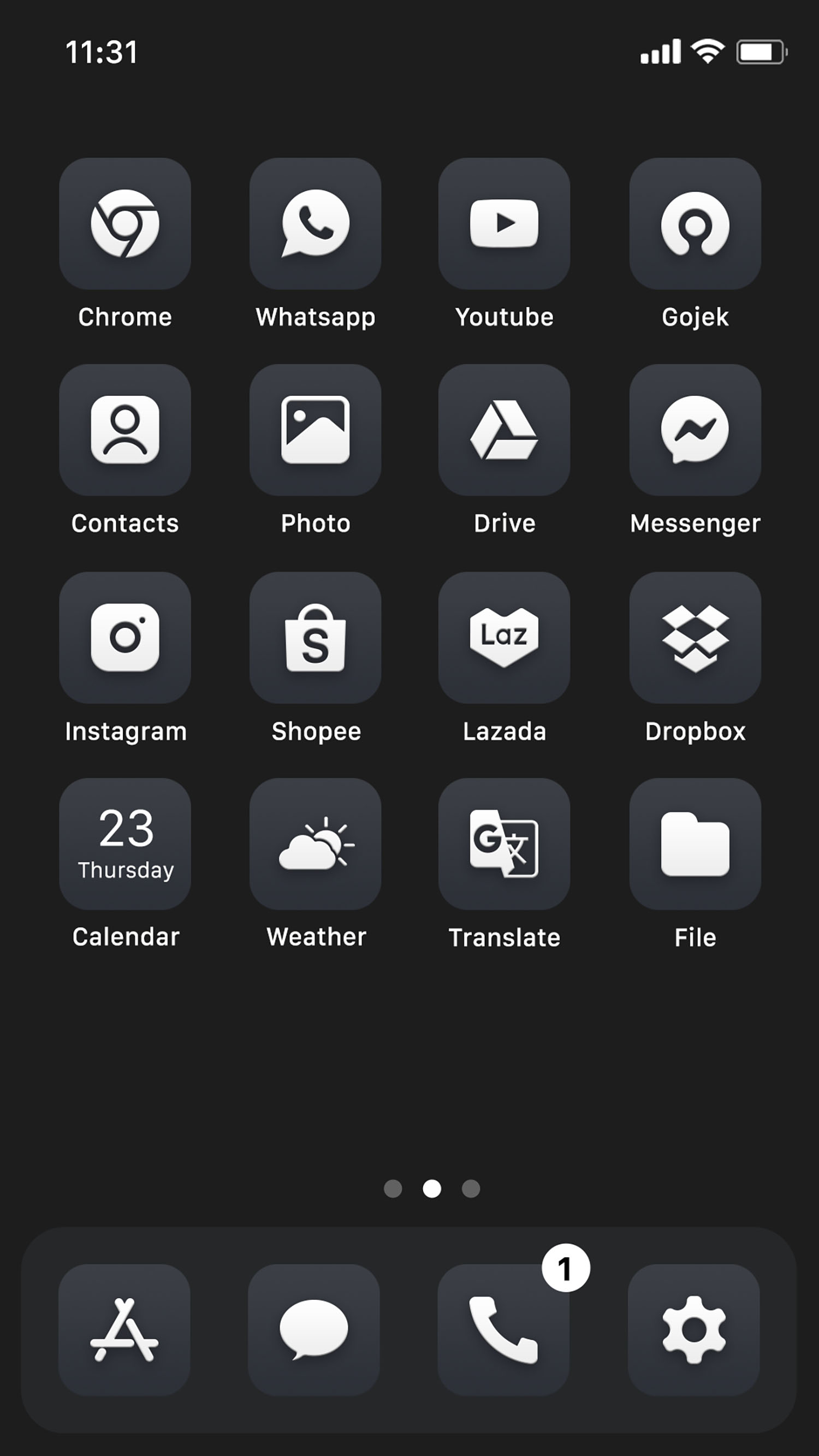 اسکرین شات 2 برنامه Wow Black Theme  - Icon Pack