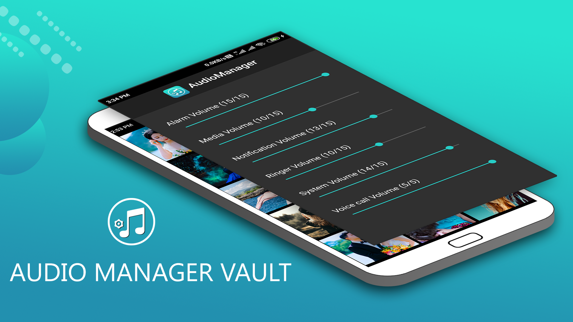 اسکرین شات 1 برنامه Audio Manager:Hide photo,video