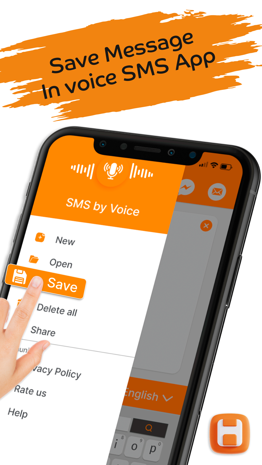 اسکرین شات 4 برنامه SMS by Voice: Speech to Text
